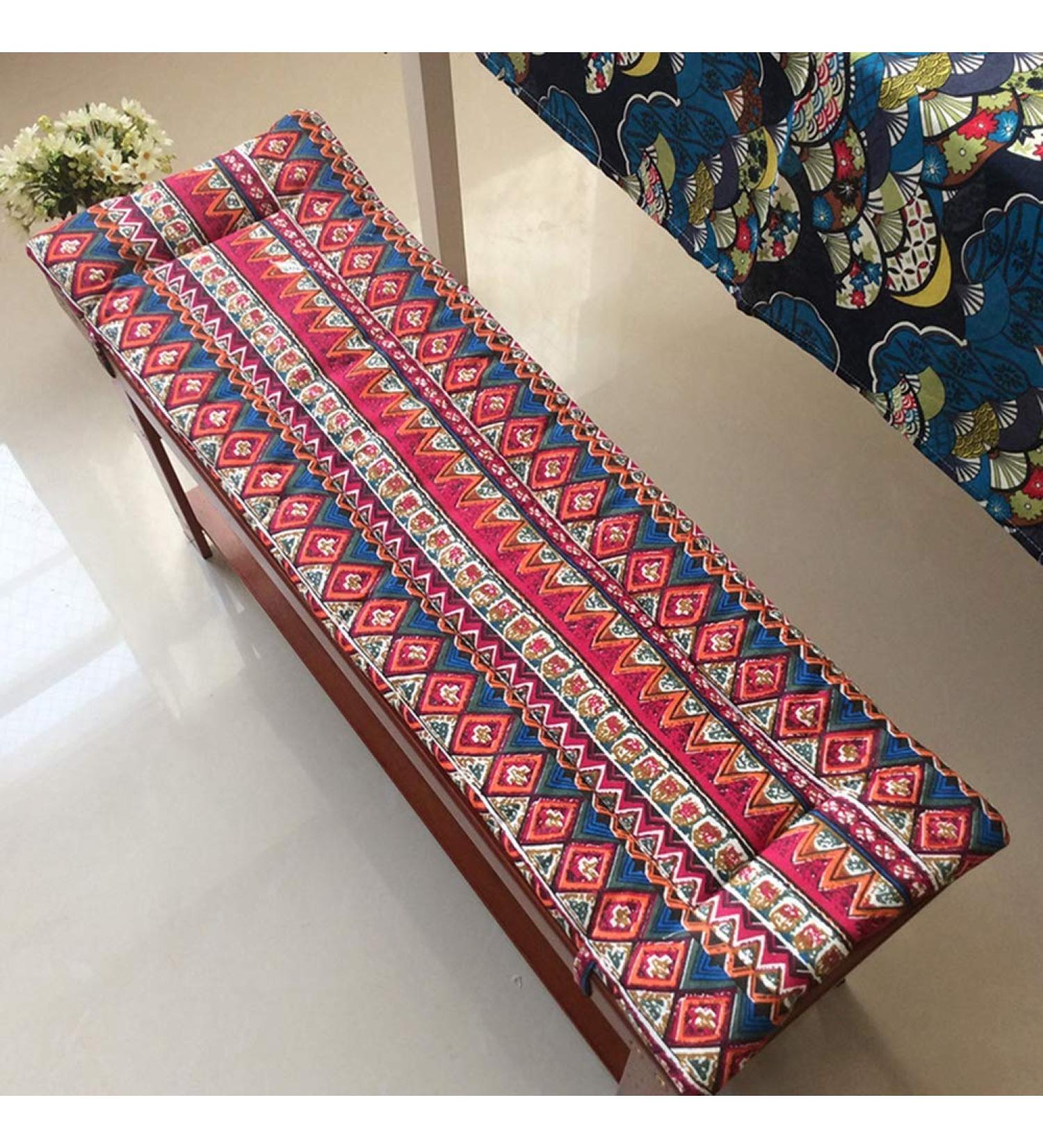 Comfortable 2 or 3 Seater Bench Mat Non-Slip Garden Bench Cushion with Fixing Ties Stylish Beautiful Printed Seat Cushion for Garden Chair - Buy Online on GoSupps.com