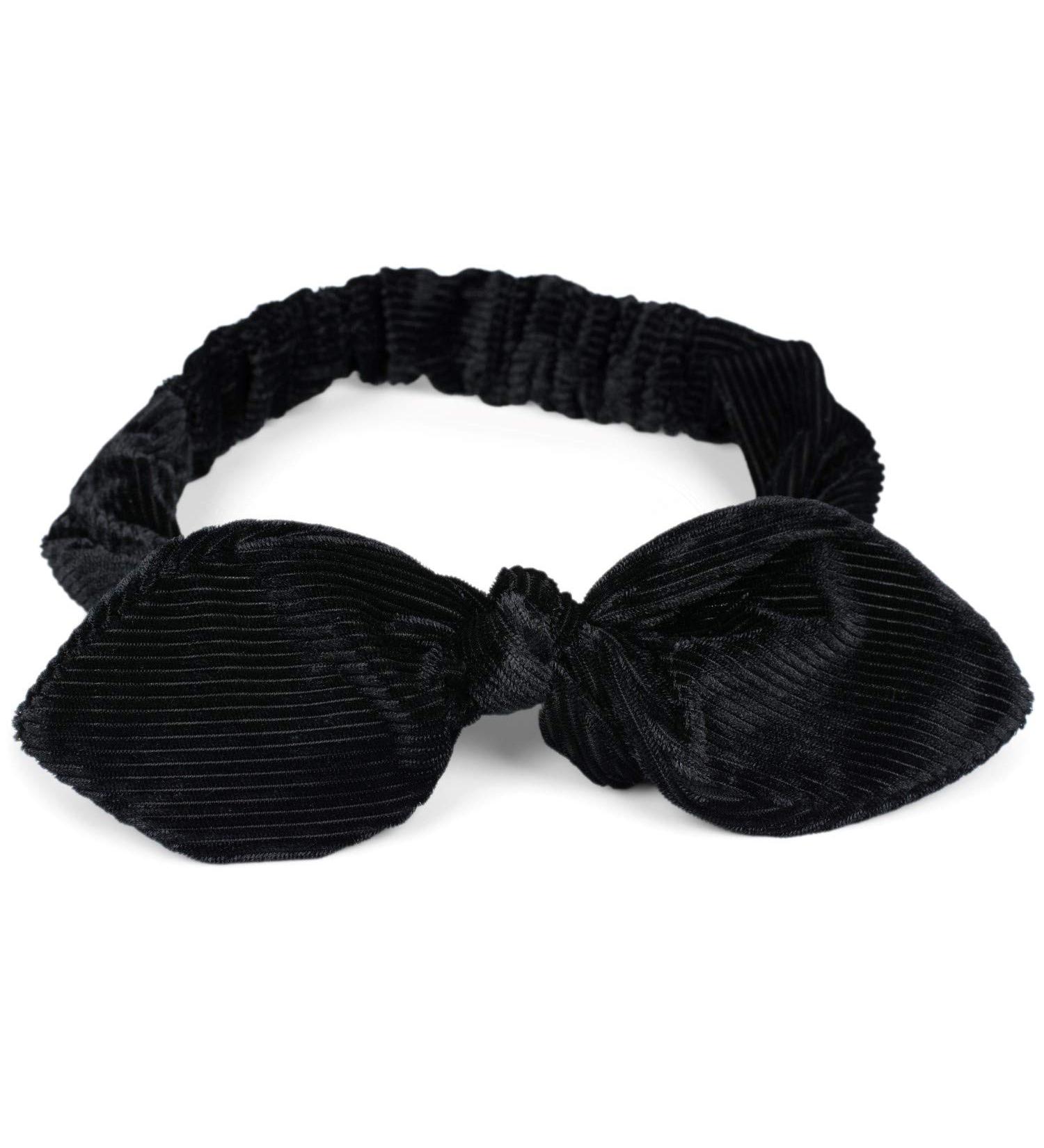 StyleBREAKER Ladies Corduroy Hairband with Bow - Retro Black Headband & Hair Accessory - Buy Online on GoSupps.com
