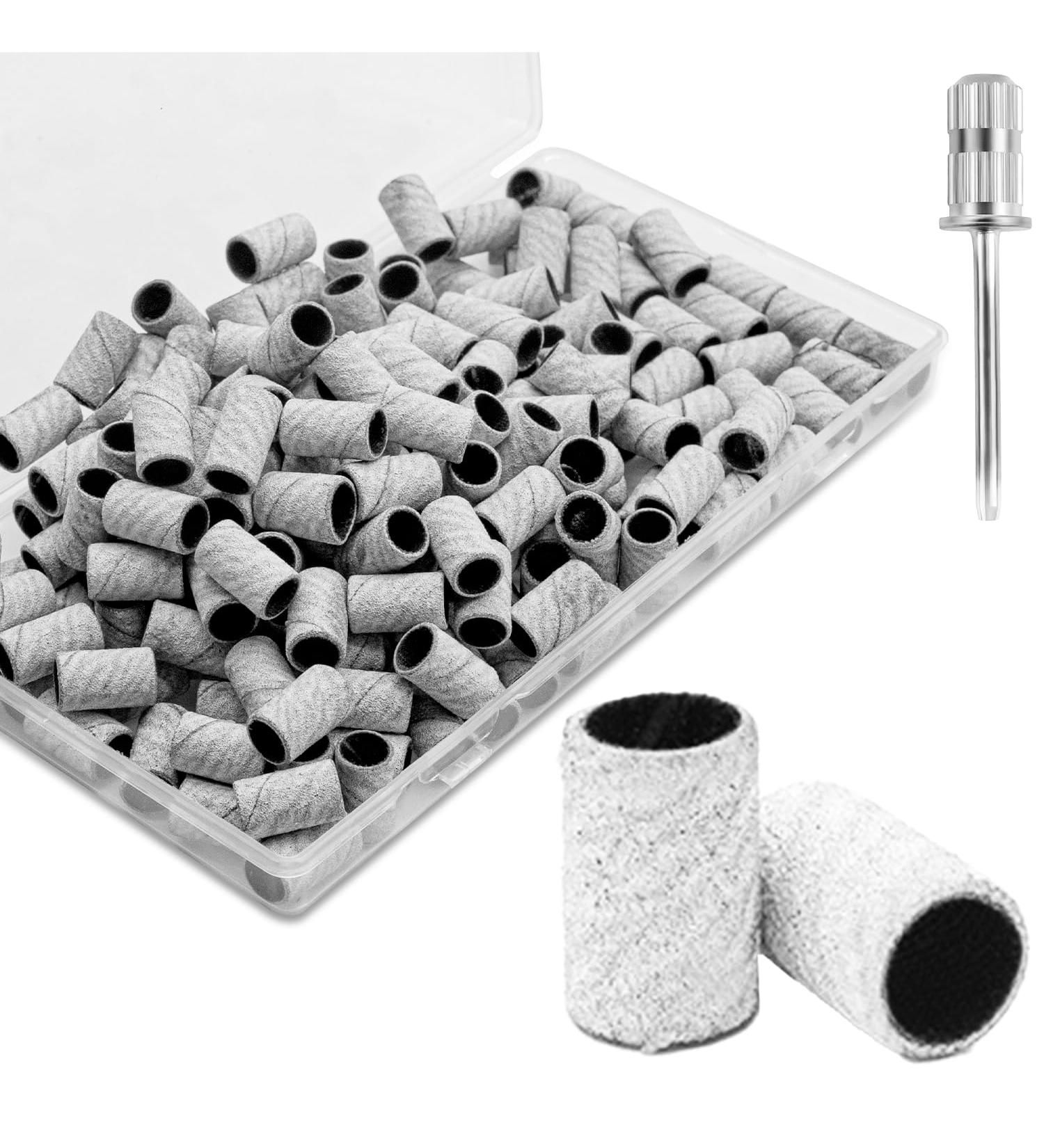 100Pcs Nail Sanding Bands - Fine 240 Grit for Nail Drill | Manicure & Pedicure Set with 3/32 Nail Sanding Bit - Buy Online on GoSupps.com