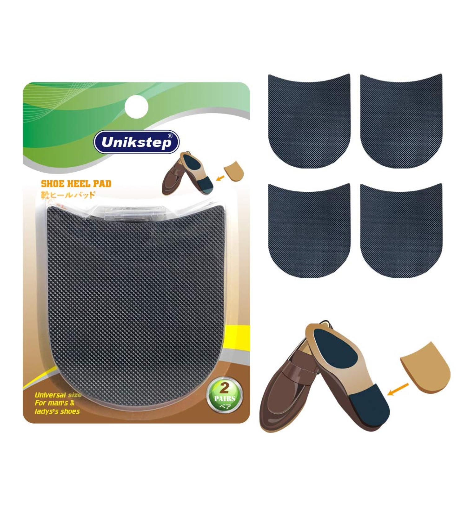 UNIKSTEP 2 Pairs Shoe Heel Pads - 3.5mm Rubber Thickness, Anti-Slip Cushion & Protector Kit - Buy Online on GoSupps.com