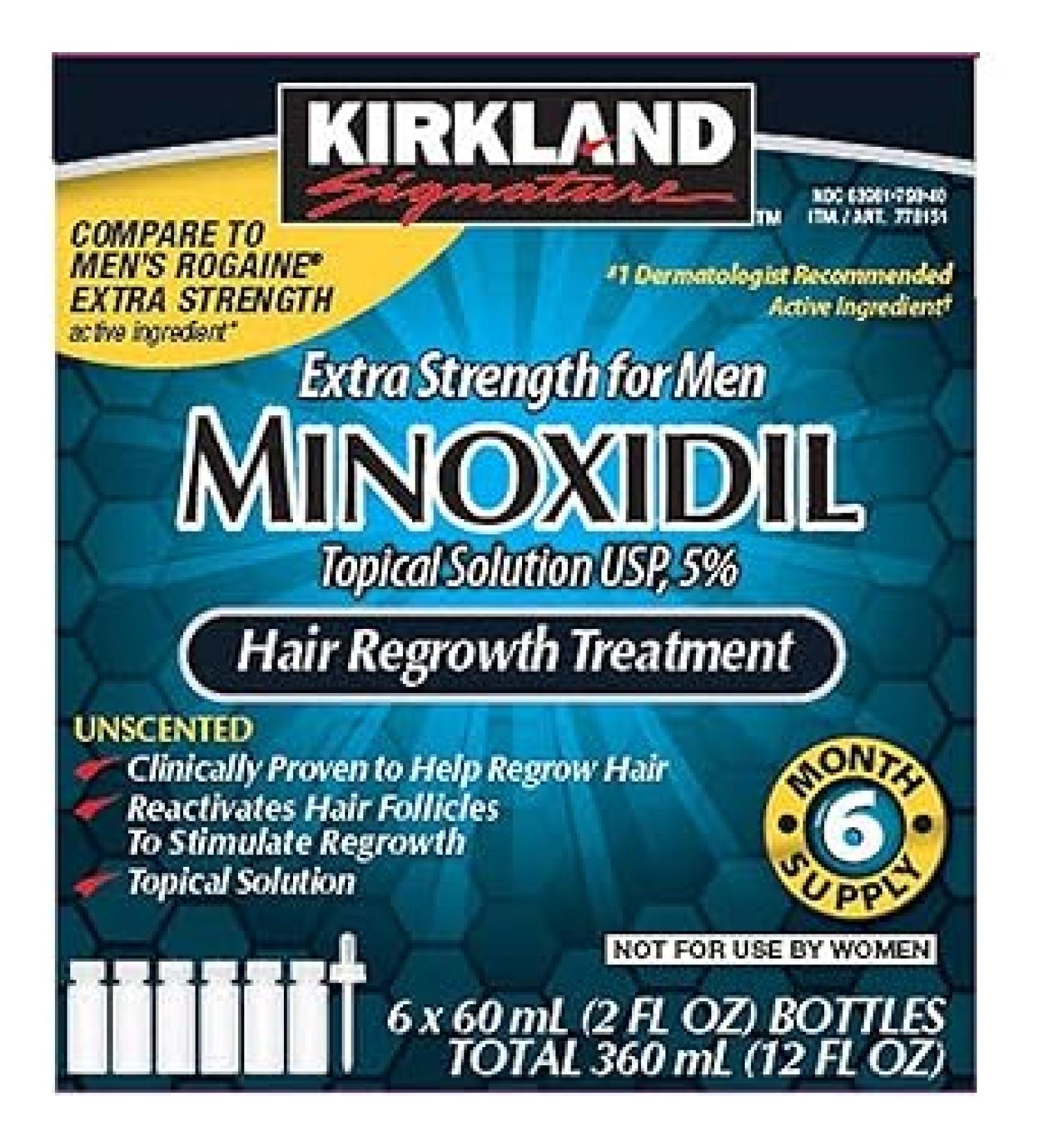 Kirkland Signature Minoxidil for Men 5% Minoxidil Hair Regrowth Treatment - 6 Month. - Buy Online on GoSupps.com