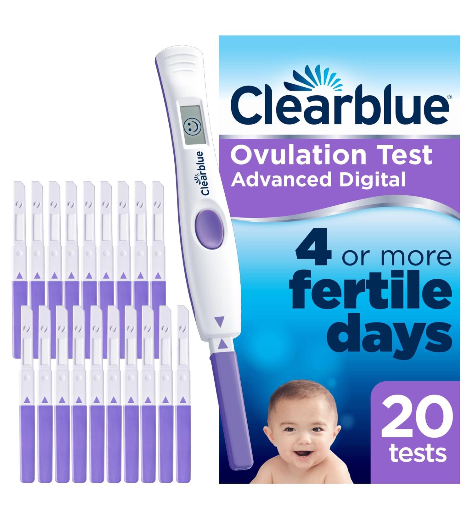 Clearblue Advanced Digital Ovulation Test - 20 Sticks | Easy Ovulation Tracking - Buy Online on GoSupps.com