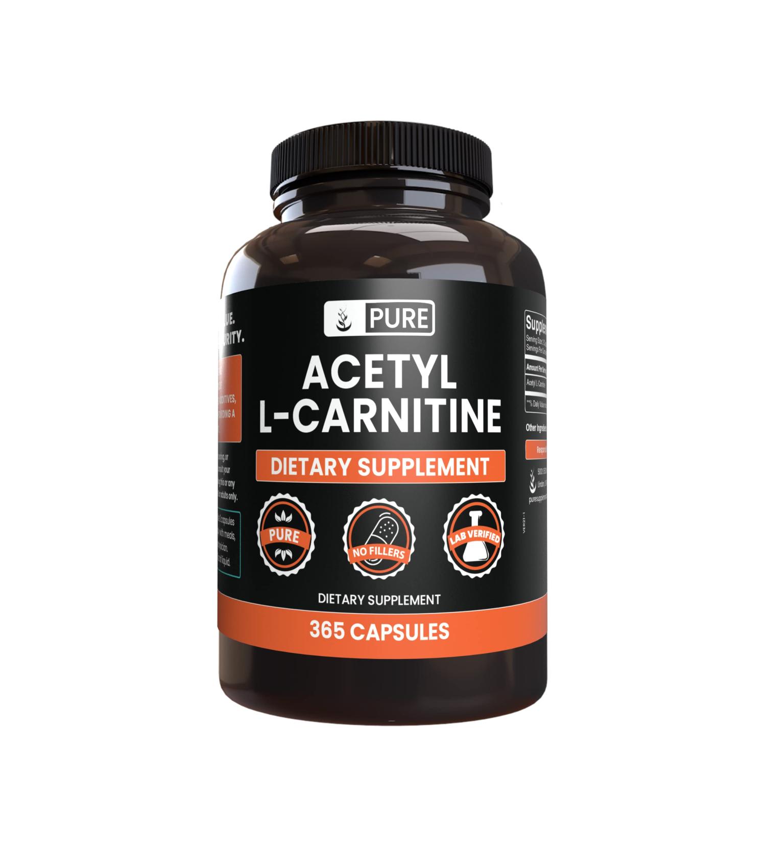 365 Capsules Pure Acetyl L-Carnitine | Lab Verified, Original Ingredients, No Fillers - Buy Online on GoSupps.com