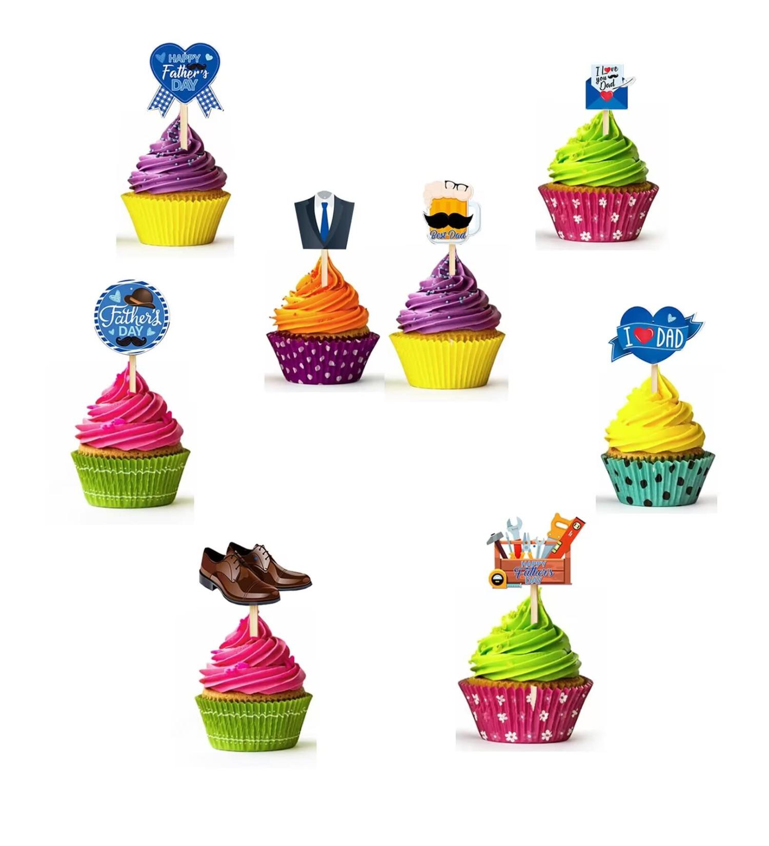 24 Pcs Fathers Day Cupcake Toppers Fathers Day Cake Toppers-I Love You Day Best Dad Ever Happy Dad Birthday Cake Picks Cake Insert Topper for Fathers Day Party Favor Supplies Cake Decorations - Buy Online on GoSupps.com