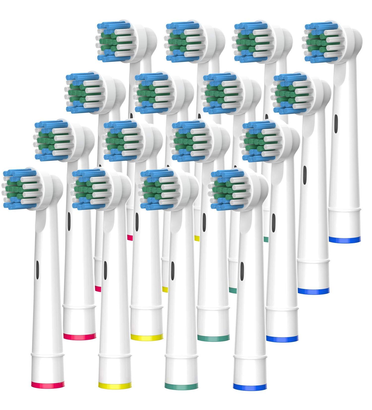 16 Pack Electric Toothbrush Replacement Heads - Compatible with Oral B Braun - Blue - Buy Online on GoSupps.com