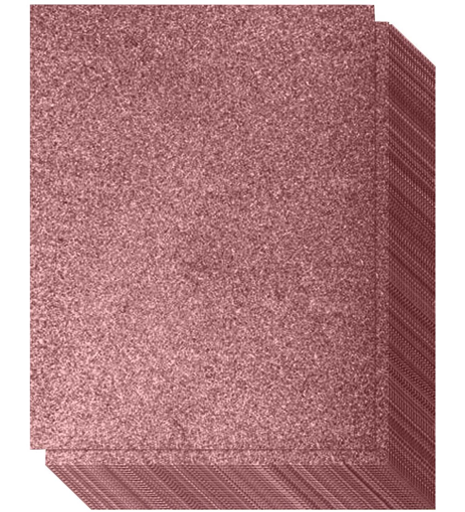Rose Gold Glitter Cardstock - One-sided - Non-Adhesive - 20 Pack - 8.5 x 11 Inches - Premium Glittery Sheets for DIY Crafts Art Projects Gift Box Wrapping Rose Gold Sparkling Paper | 250GSM