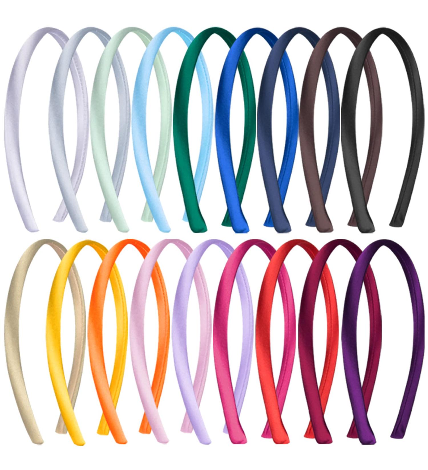 SIQUK 18-Pack Satin Headbands - Colorful Non-Slip Hair Accessories for Girls & Women, 0.39 Inch Wide - Buy Online on GoSupps.com