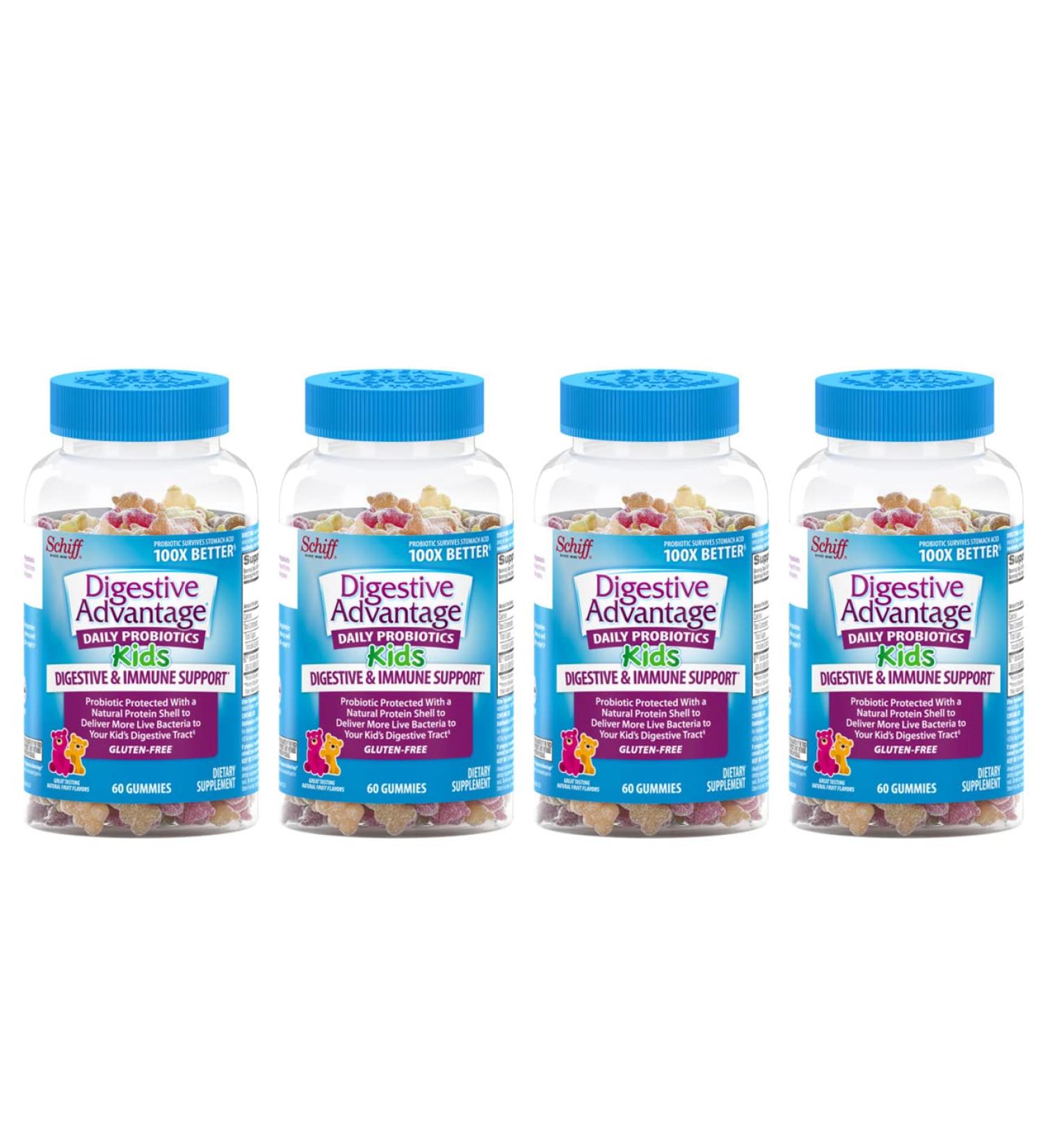Kids Probiotic Gummies - Natural Fruit Flavor, 60ct | Digestive & Immune Support (Pack of 4) - Buy Online on GoSupps.com