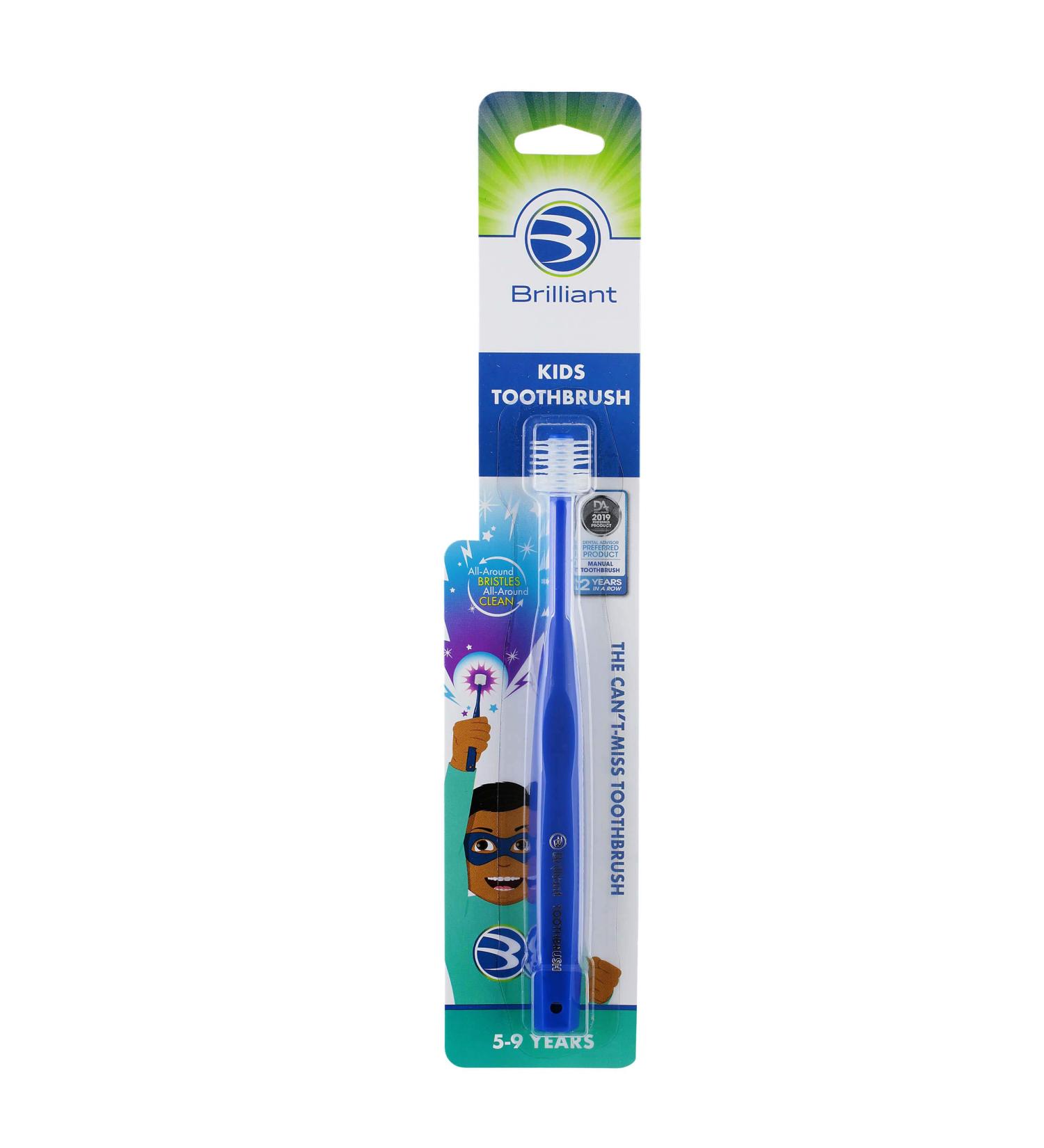Kids Toothbrush (Ages 5-9) for Adult Teeth, Round Shaped Brush Head, Soft Bristles, All-Over Mouth Cleaning - Royal Blue (1 Count) - Buy Online on GoSupps.com