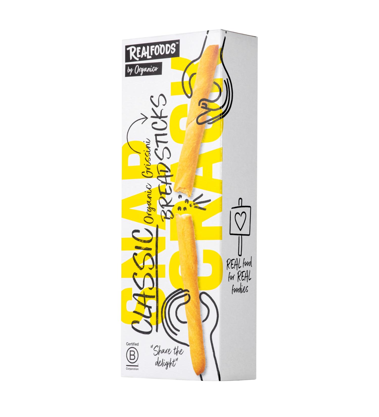 Organico - Classic Grissini Breadsticks 8x 120g. Organic and Made With Authentic Italian Ingredients. Traditional Crispy Handmade Bread sticks No GMO No Preservatives. Great For Party Food Or Snacks - Buy Online on GoSupps.com