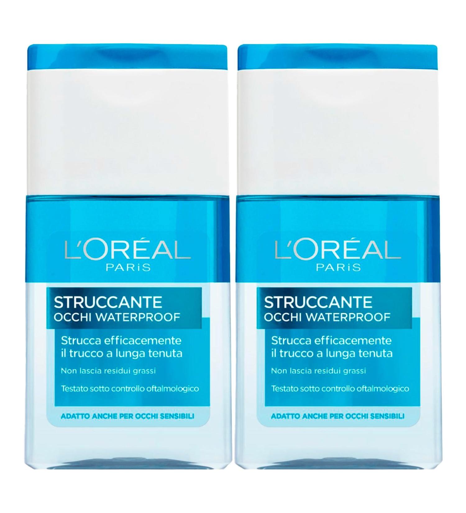 L'Oreal Paris L'Or al Paris Waterproof Eye Makeup Remover Effective with Long-Lasting Makeup Gentle Bi-Phase Formula for Sensitive Eyes Ophthalmologically Tested Oil-Free - 2 x 125ml Bottles