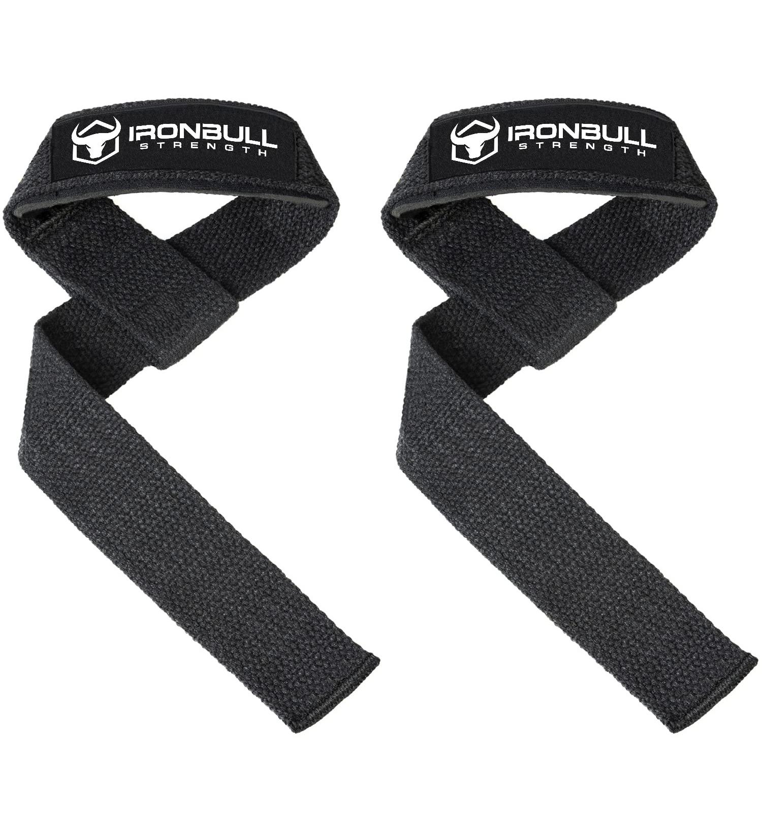 Lifting Straps (1 Pair) - Padded Wrist Support Wraps for Powerlifting, Bodybuilding, Gym Workout - Strong Deadlifts & Strength Training - Black - Buy Online on GoSupps.com