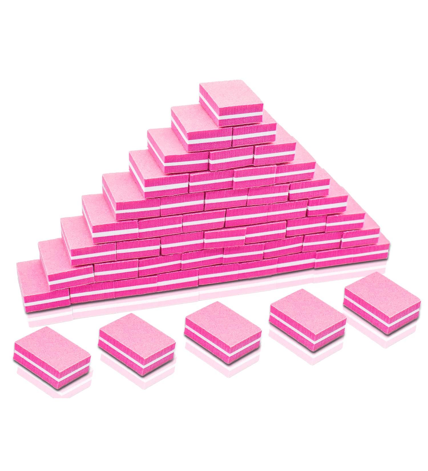 50Pcs Mini Nail Buffers - 100/180 Grit Bulk for Natural & Gel Polish Nails - Double-Sided Nail Buff Set for Smoothing & Buffing - Portable S-pink - Buy Online on GoSupps.com