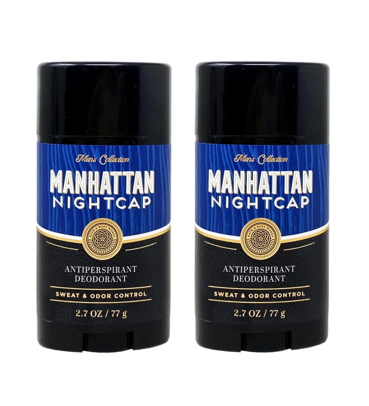 Bath and Body Work Men's Collection Manhattan Nightcap - 2 Pack Deodorant - 2.7 oz / 77 g each