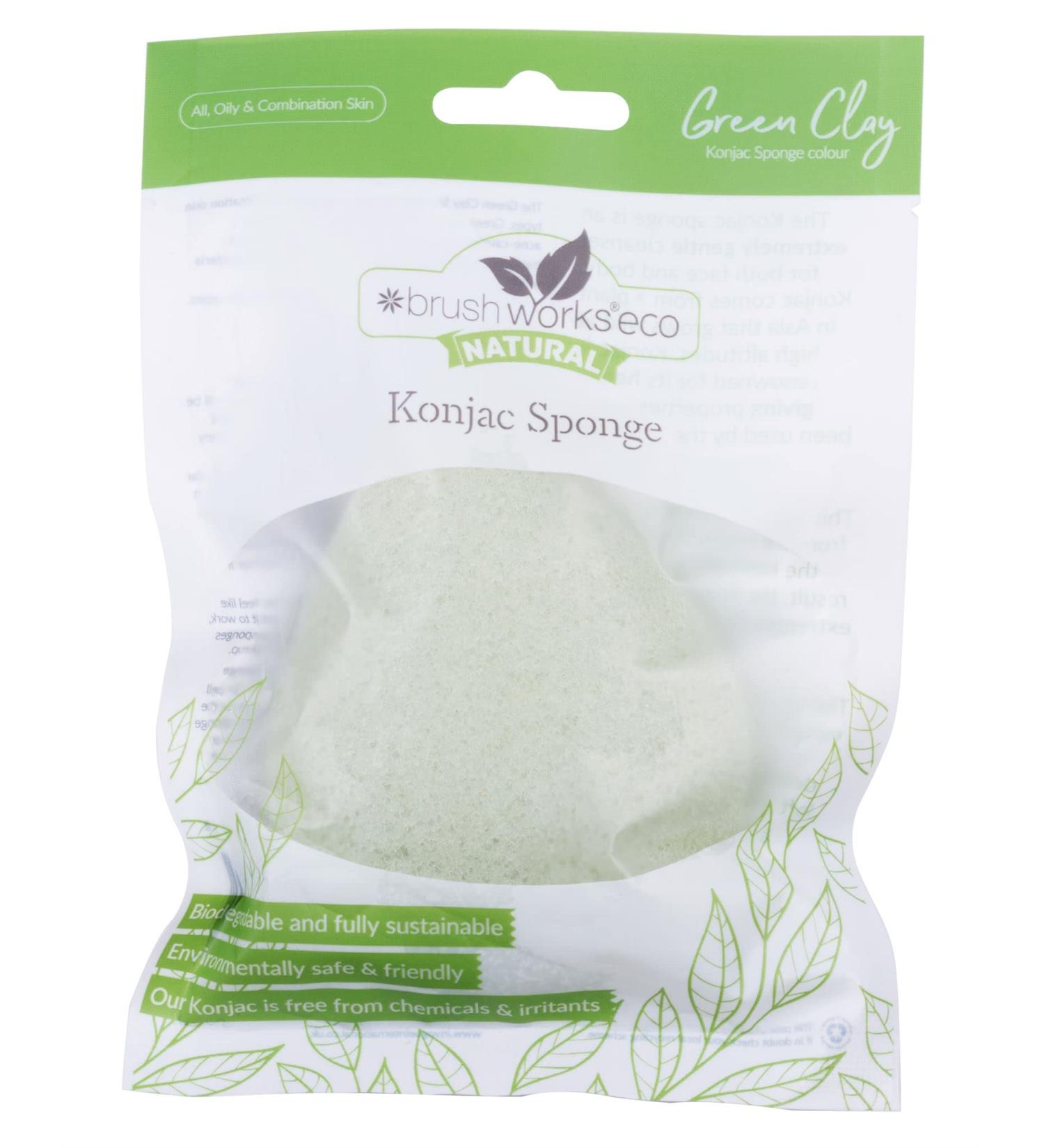 Buy Green Konjac Sponge - Best Eco-Friendly Cleansing & Exfoliating Facial Sponge for All Skin Types - Buy Online on GoSupps.com