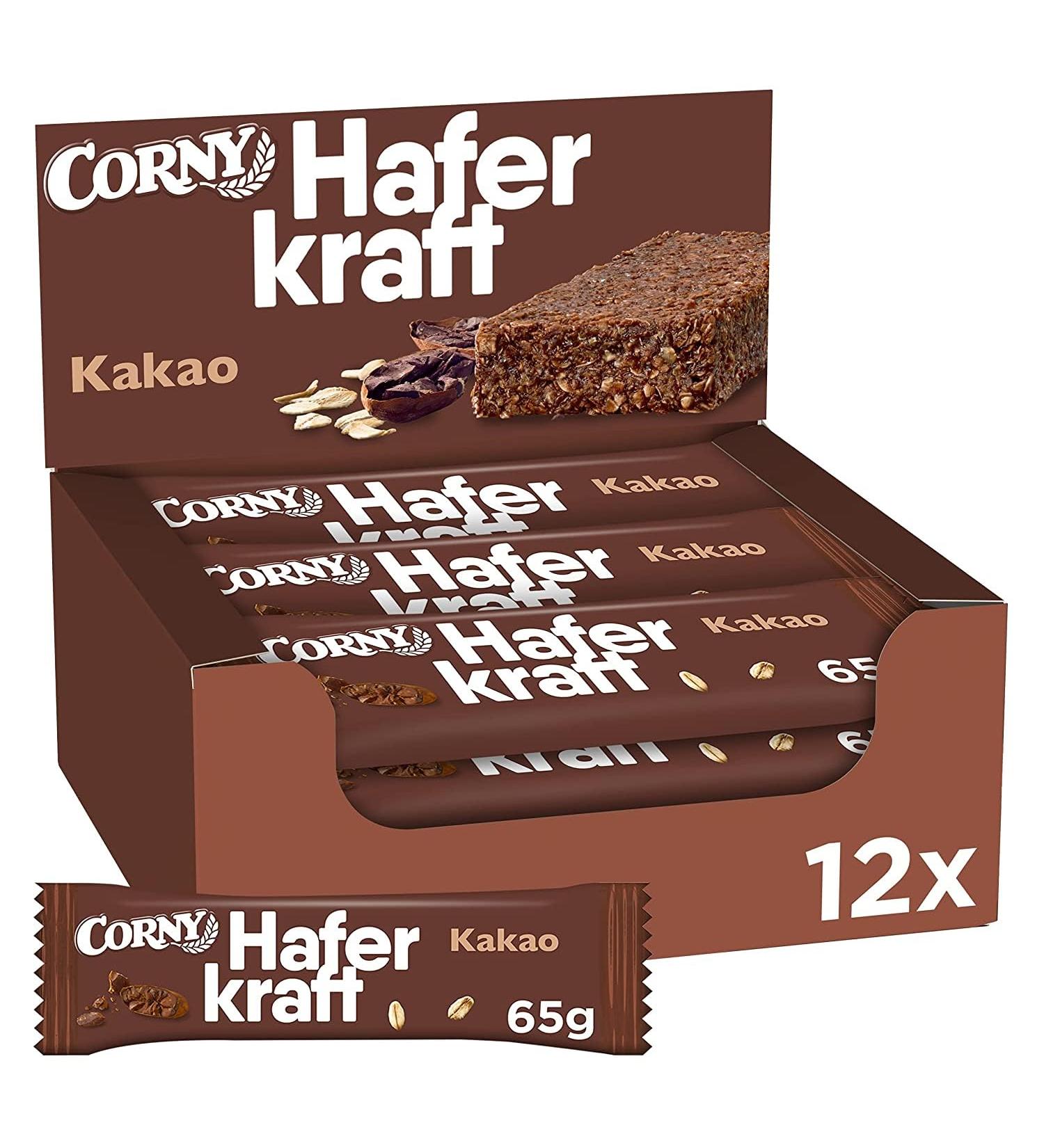 Oat Bar Corny Haferkraft Cocoa | Whole Grain & Vegan | Large Pack (12x65g) - International Shipping Available - Buy Online on GoSupps.com