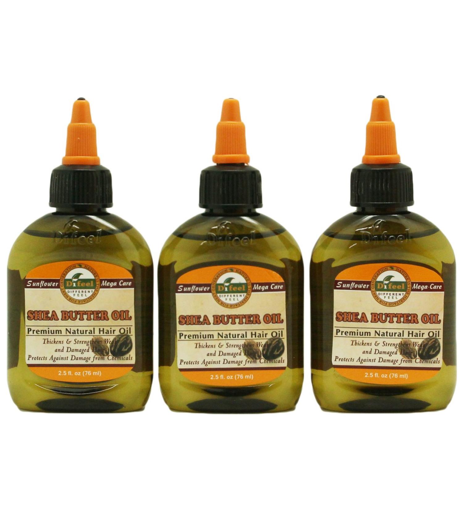 Difeel Premium Natural Shea Butter Hair Oil 2.5oz (3-Pack) - Nourishing Treatment for Hair Growth & Moisture - Buy Online on GoSupps.com