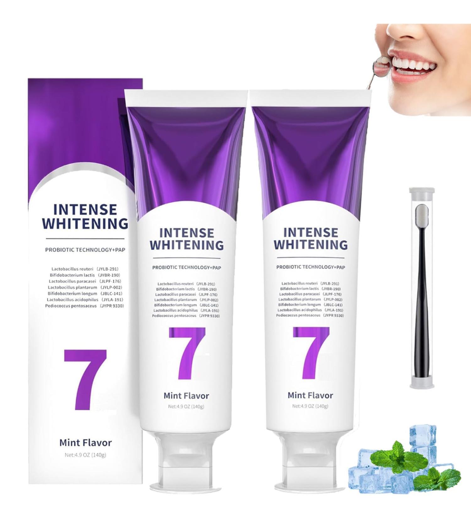 7 Pro Strong Whitening Toothpaste 7 Pro Intense Whitening Toothpaste 7 Pro Deep Whitening Toothpaste with 7 Probiotics Get a Brighter Smile (2 pcs) - Buy Online on GoSupps.com