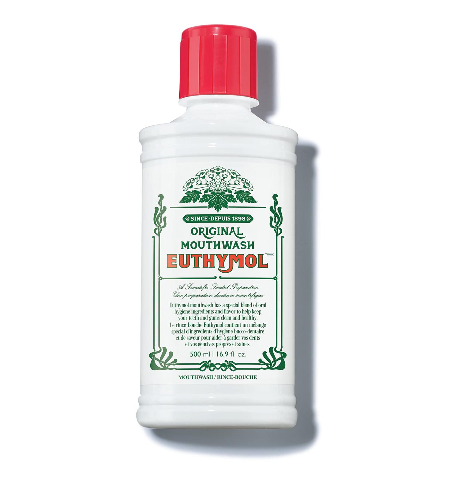 Euthymol Original Mouthwash 16.9 fl oz - Menthol Fresh Breath Oral Rinse for Bad Breath Treatment - Buy Online on GoSupps.com