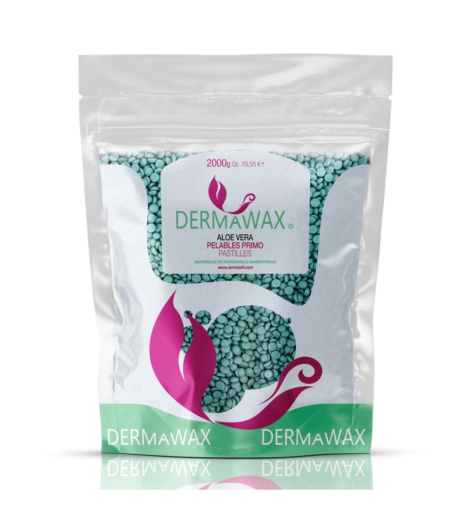 Dermawax 2 kg Aloe Vera Wax for Hair Removal - Brazilian Intimate Legs Face Arms Armpits & Back - No Strips Needed - Ideal for Men & Women - Buy Online on GoSupps.com