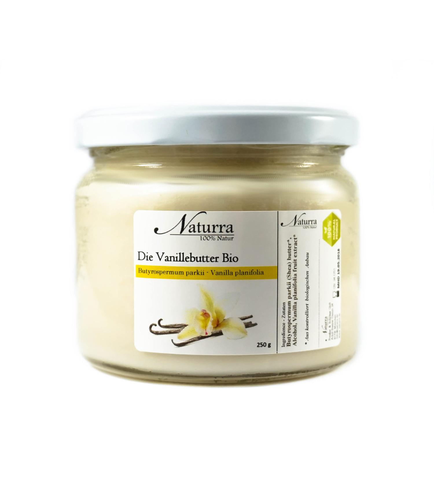 Naturra Bio Shea Butter 250g - Desodorized with Bio Vanilla Extract & Indian Essential Oil | Natural Body & Aromatherapy Wellness Oil | Organic Cosmetics - Buy Online on GoSupps.com