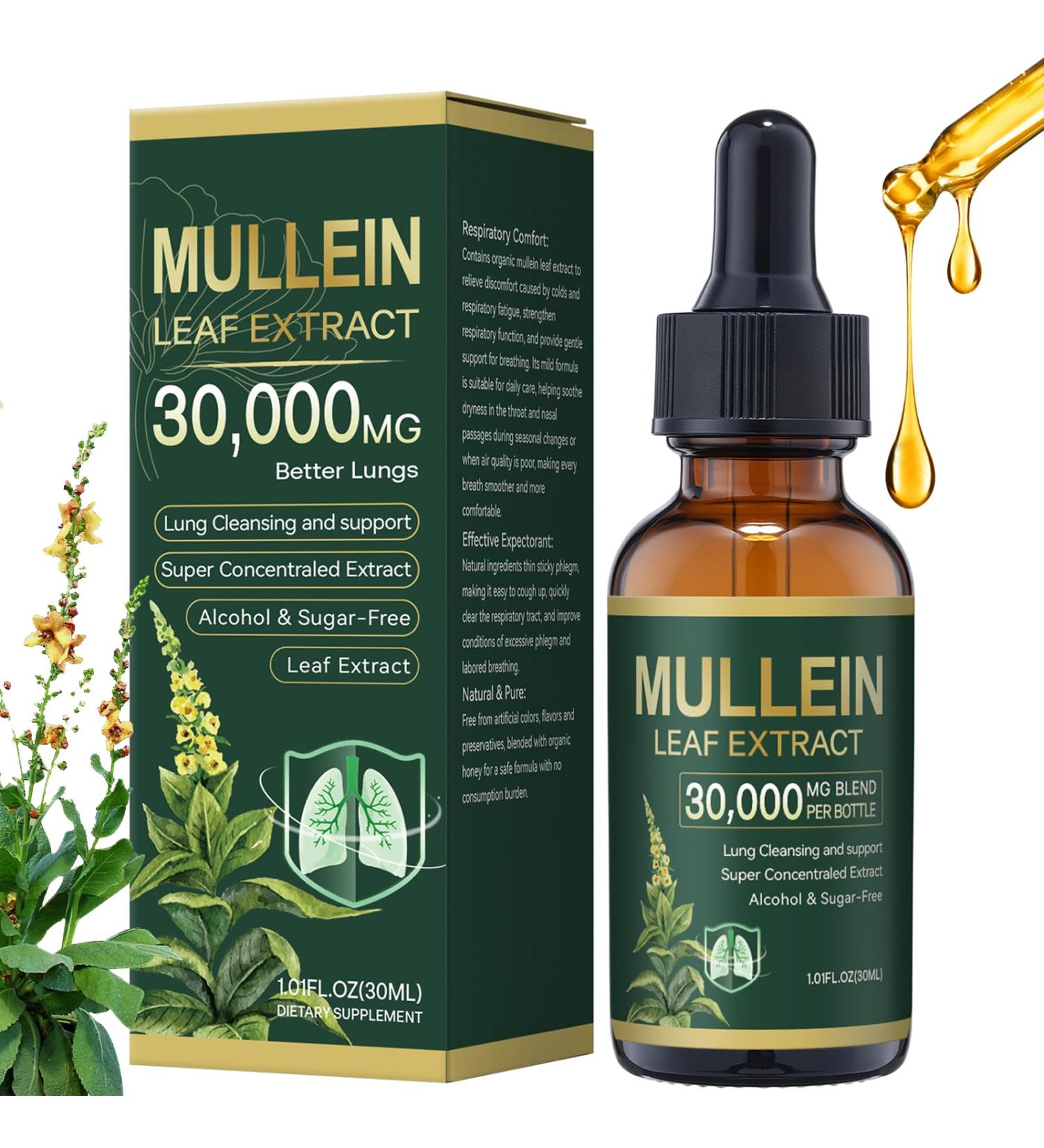 PIRTA Mullein Drops for Lungs Lung Cleanse - Leaf Extract Powerful Mullein for Immune Support Respiratory Support & Lung Cleanse Herbal Supplements - 1.01 fl oz - Buy Online on GoSupps.com