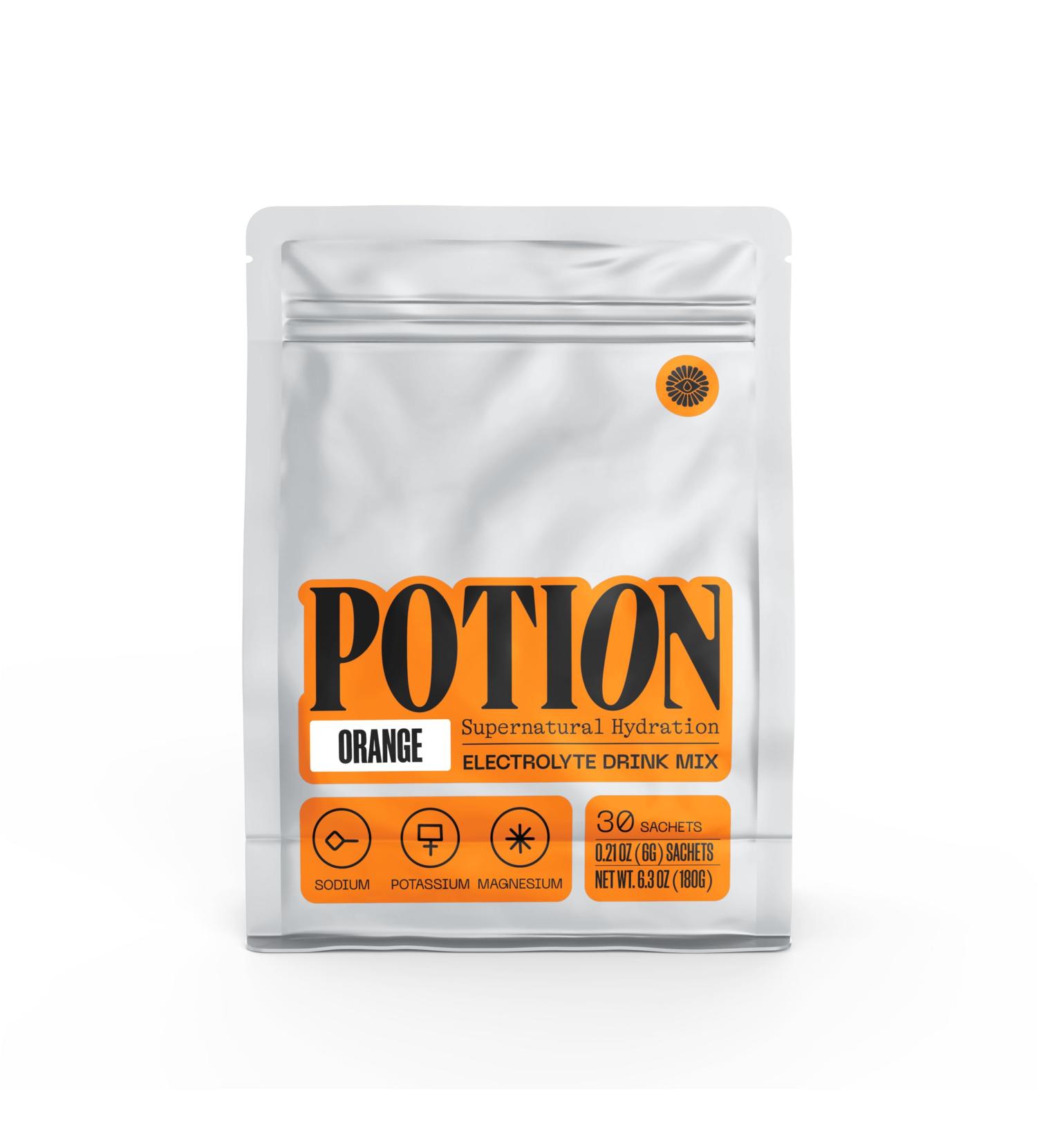 Potion Supernatural Hydration Electrolyte Drink Mix for Rapid Rehydration | Sugar-Free Vegan Caffeine-Free | Orange 30 Servings - Buy Online on GoSupps.com