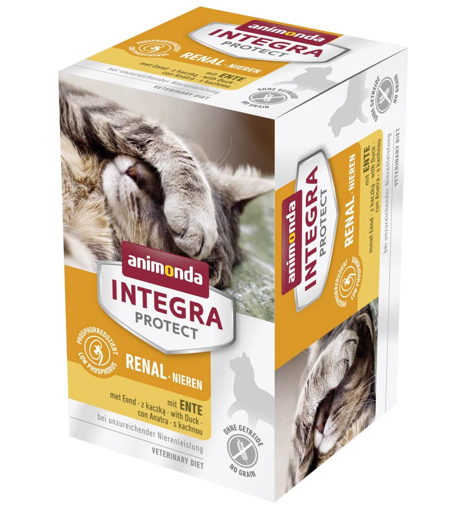 Animonda integra protect wet feed cat integra protect adult renal cat food kidney feed cat with kidney insufficiency wet food for cats with duck 6 x 100g chicken 100 g (6 Pack)