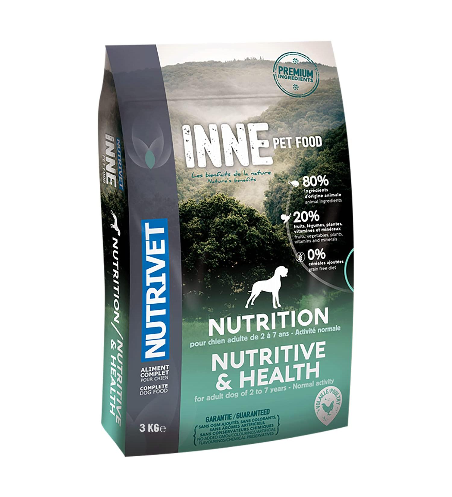 NUTRIVET - INNE Dog - Grain-free kibble - Adult dog - Poultry - 80% ingredients of animal origin - 3 kg - Buy Online on GoSupps.com