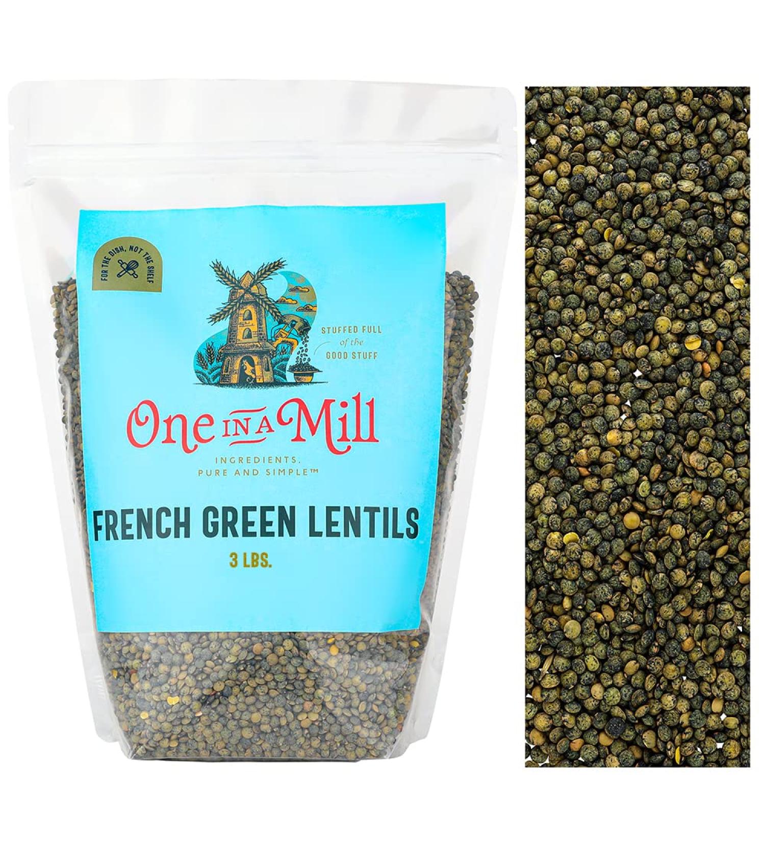 French Green Le Puy Dry Lentils 3lb Bulk Resealable Bag - Plant-Based Protein for Soups, Salads & Stews - Vegan & Kosher - Non-Irradiated - Buy Online on GoSupps.com
