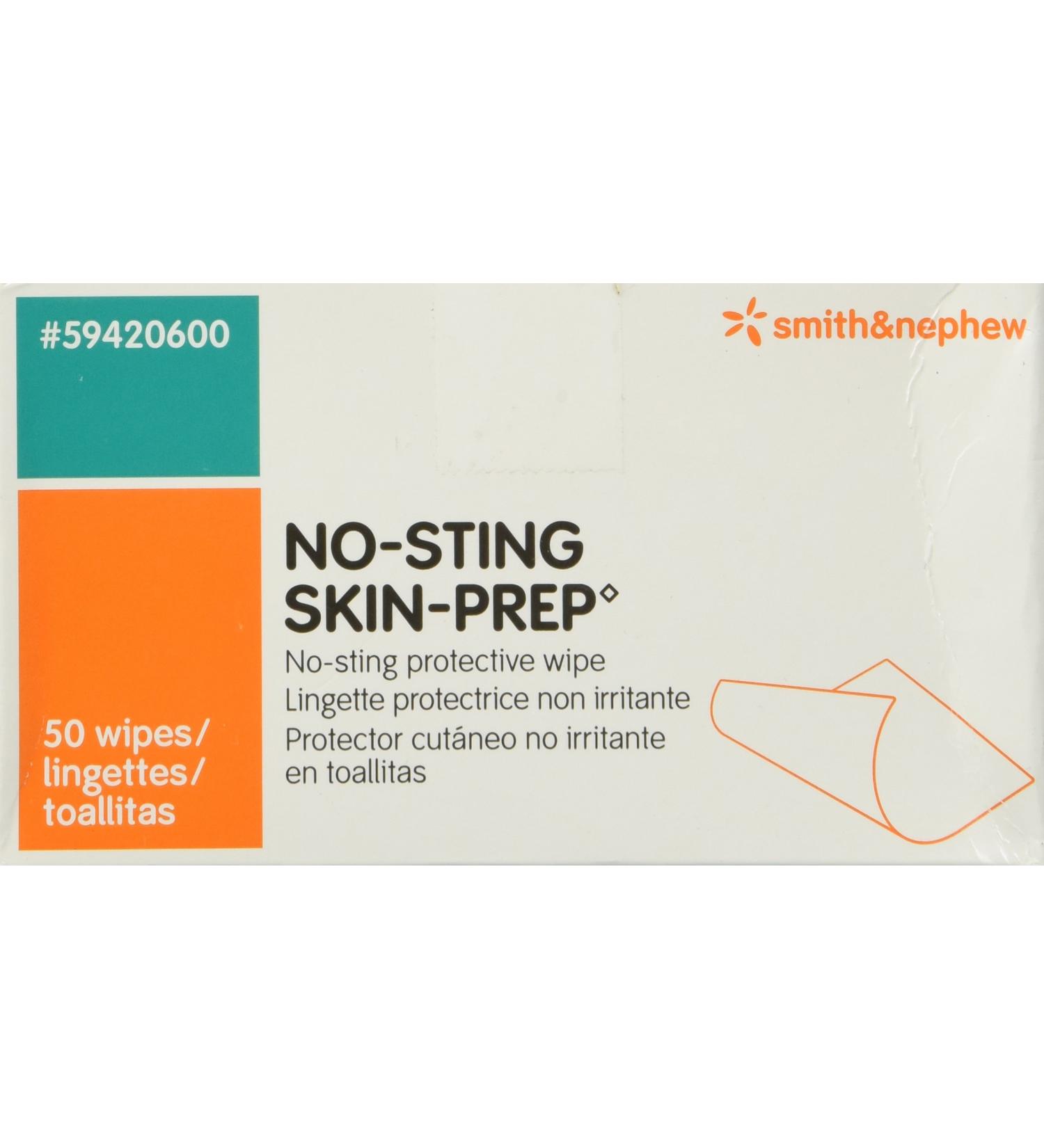 Smith and Nephew No Sting Prep Wipes (Box of 50 Wipes)