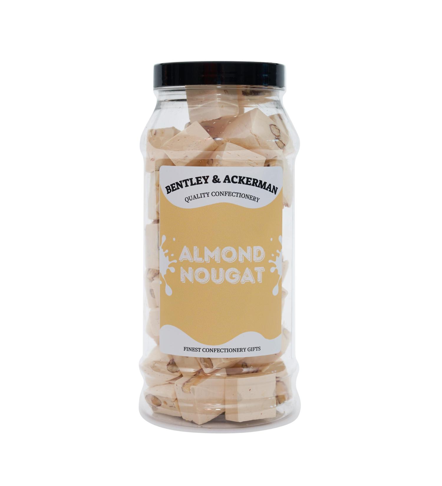 Almond Nougat - (500g) Original Lonka Almond Nougat in a Gift Jar By Bentley & Ackerman's Sweet Shop. - Buy Online on GoSupps.com