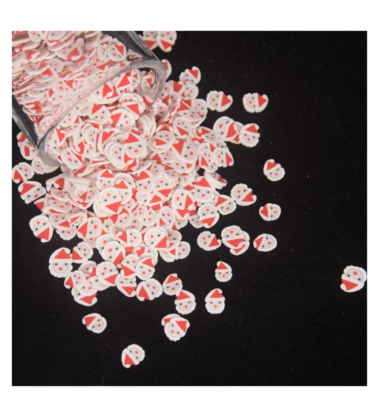 NIANTU1125 Halloween Cat Cherry Gingerbread Man Christmas Man Shape Polymer Clay Slices Colorful Sprinkles for Slimes Filling Gift (Color : 10 Small 30g)