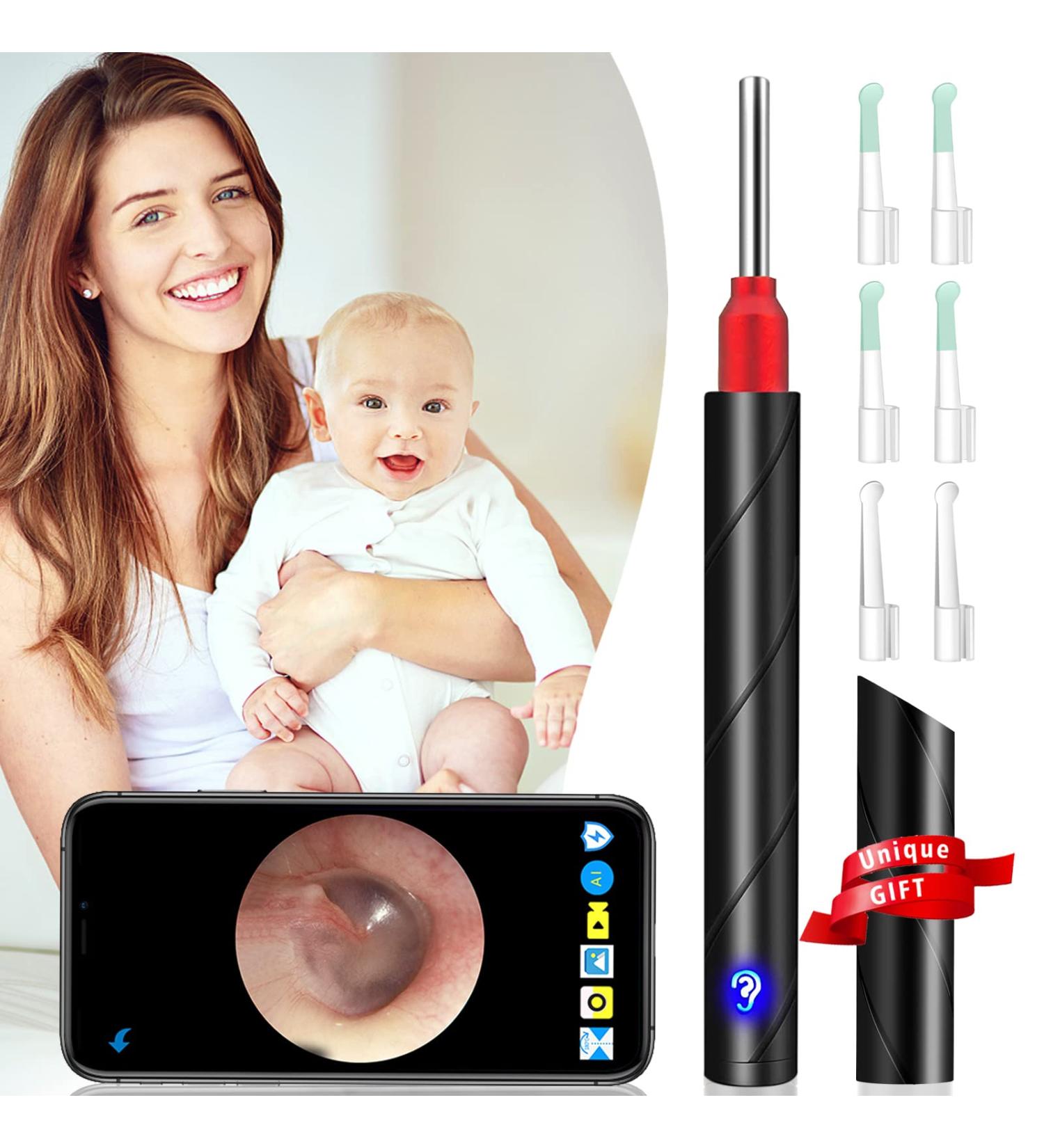 Wireless Otoscope Ear Cleaning Tool Kit for iOS Android Phones - Black - Buy Online on GoSupps.com