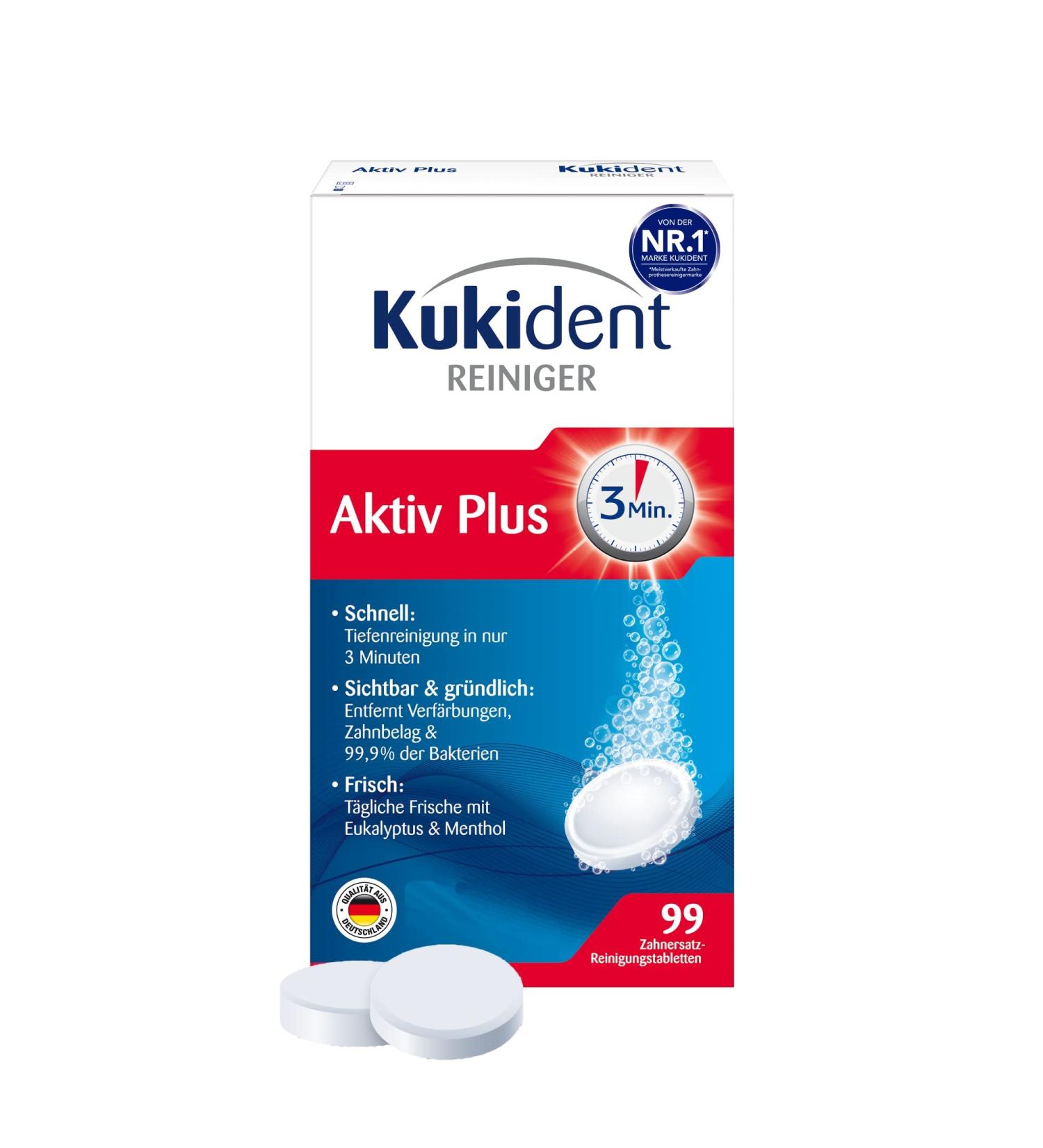 Kukident Active Plus Cleaning Tablets - Denture Care 99 Tabs for Effective Cleaning - Buy Now! - Buy Online on GoSupps.com