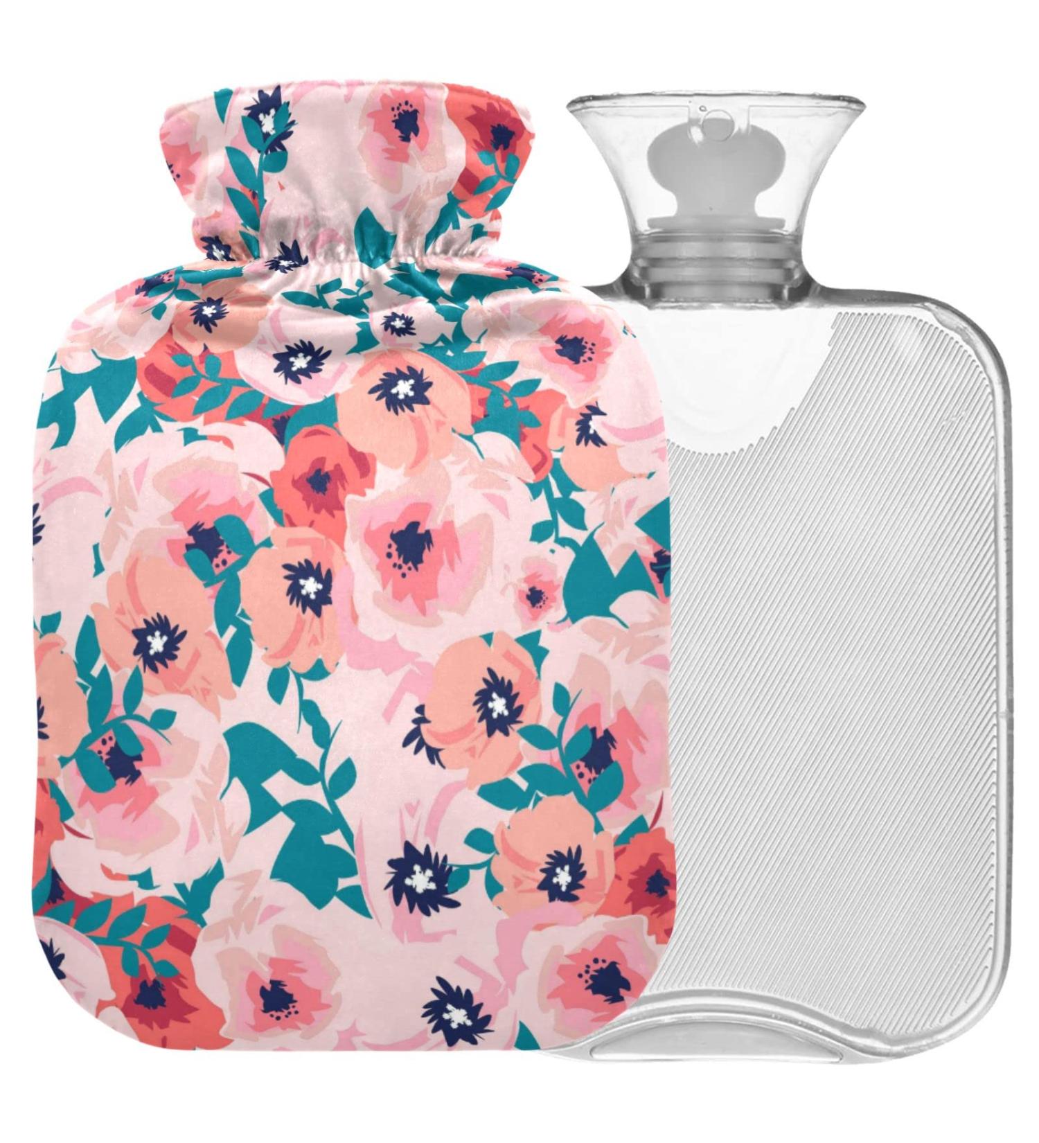 NAANLE 2L Hot Water Bottle with Cover Peon Pear Rose Flowers | Back Pain Relief & Cold Therapy Hand & Foot Warmer - Buy Online on GoSupps.com