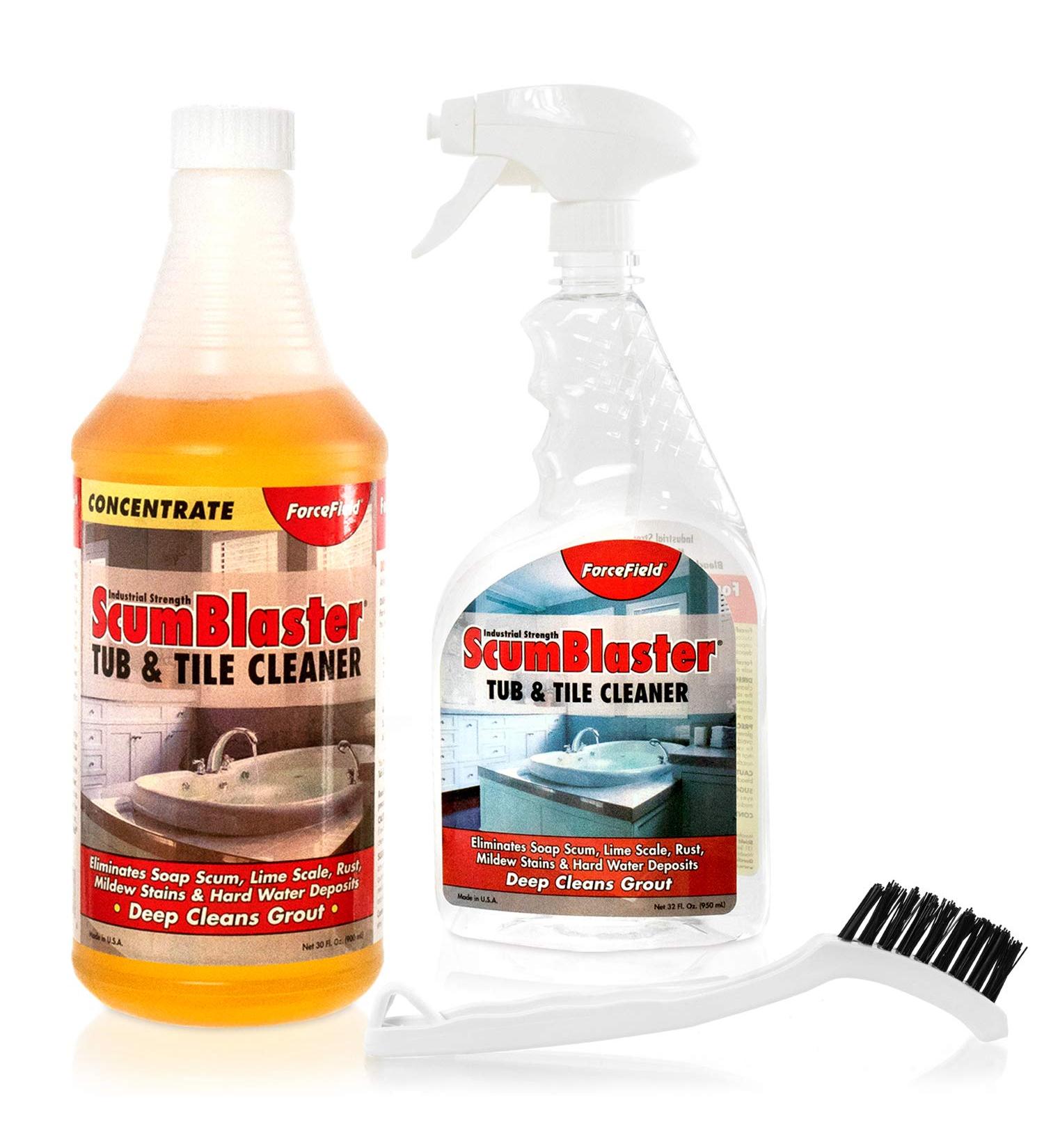 ForceField ScumBlaster: Industrial Strength Soap Scum Remover, Tile and Grout Cleaner for Hard Water Stains and Rust - Buy Online on GoSupps.com