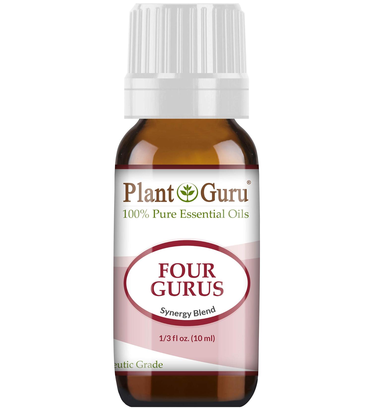 Four Gurus Essential Oil Blend 10 ml 100% Pure Natural Therapeutic Grade Blended with Clove Cinnamon Lemon Rosemary Eucalyptus for Aromatherapy Diffuser and Immune Support