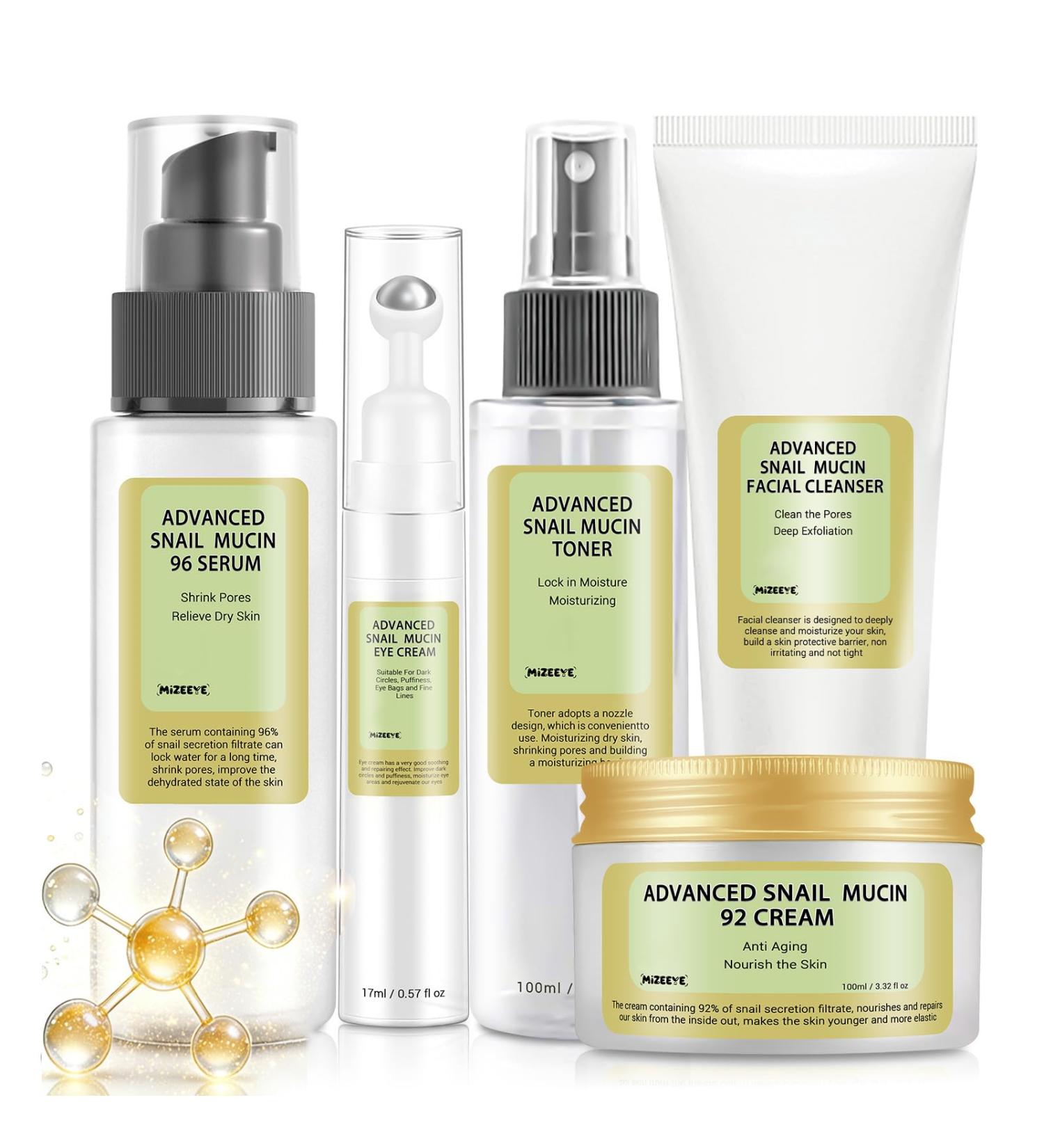 Collagen Skincare Set For Teen Girl Anti Wrinkle & Repair Face Skin Care Gift Set With Face Wash Toner Serum Face Cream Eye Cream 5PCS Peptides Facial Kit Travel Size For Women. - Buy Online on GoSupps.com