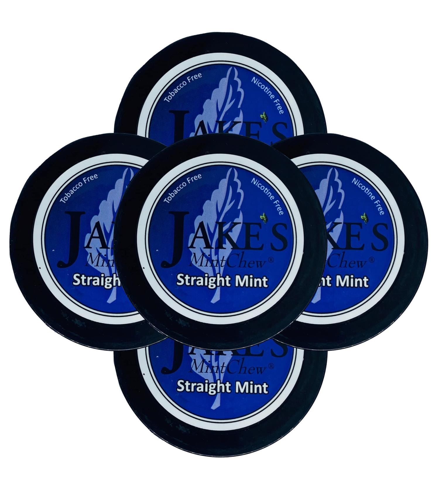 Jake's Mint Chew / Snuff 5 Cans - Straight Mint - Tobacco Free Nicotine Free