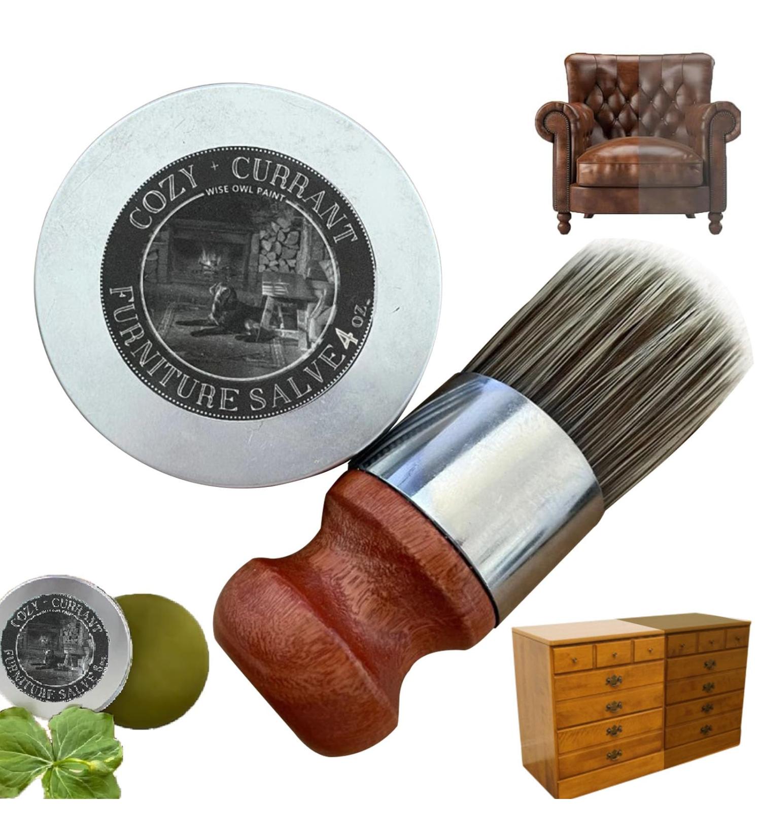 Wise Owl Furniture Salve for Leather Furniture Salve/Leather Salve with Boar Bristle Brush Wise Owl Furniture Salve & Brush Bundle - 4oz (3PCS) - Buy Online on GoSupps.com