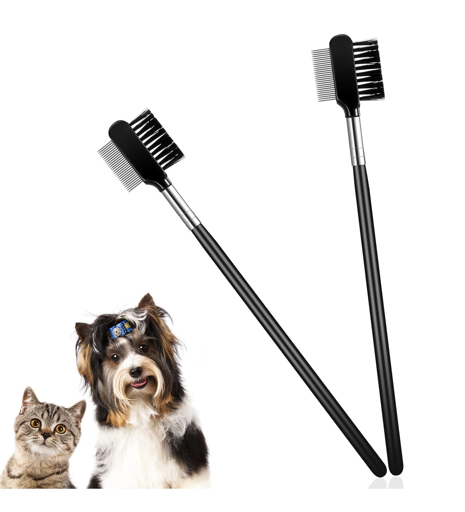 2 Pieces Dog Tear Comb Dog Eye Comb Tear Stain Remover Comb Dog Eye Grooming Comb Double-Sided for Removing Crust and Mucus - Buy Online on GoSupps.com