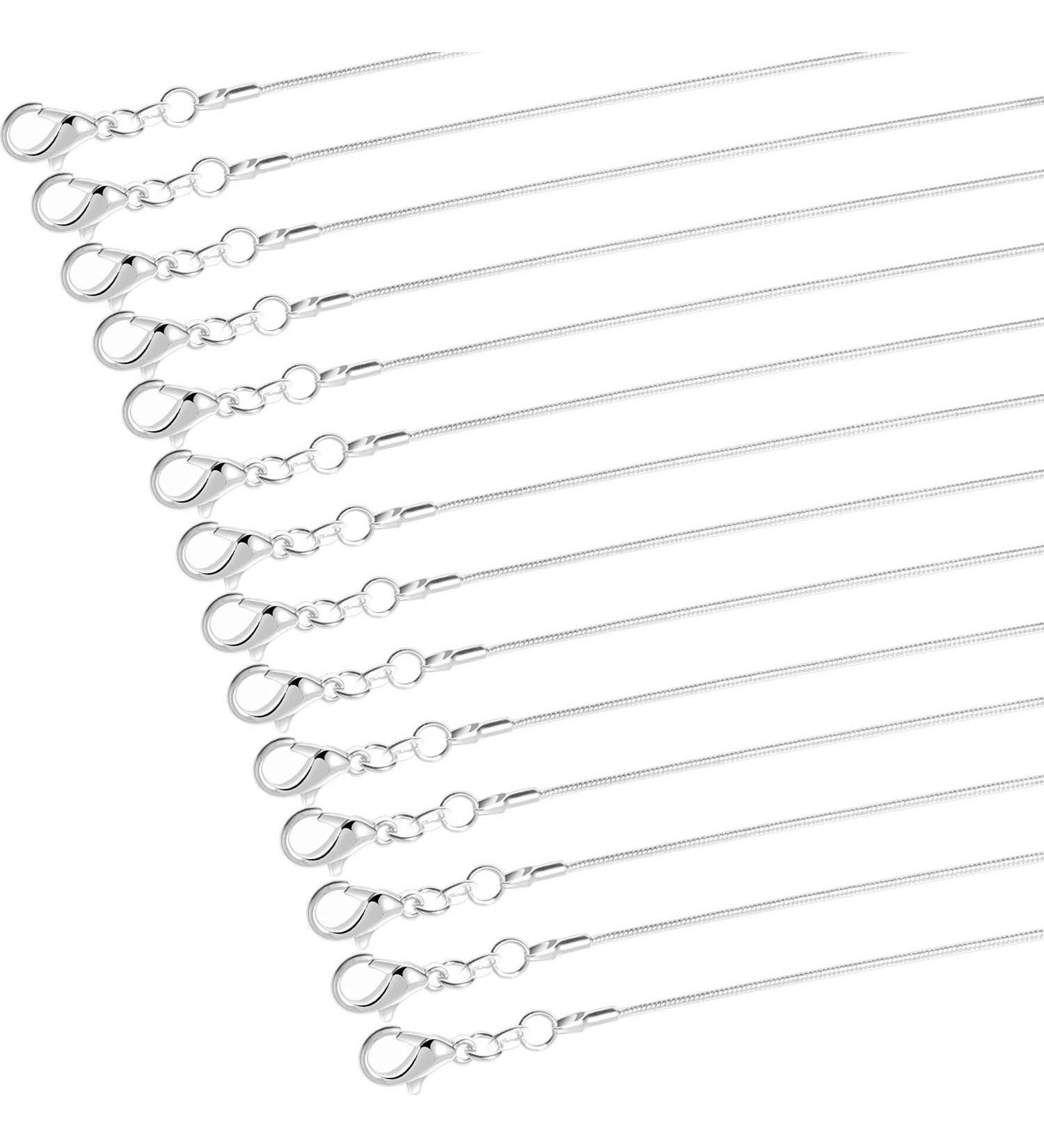 Paxcoo 30 Pack 22 Inch Silver Snake Chain Necklace for Jewelry Making - 1.2 mm Bulk Necklace Jewelry Chain - Buy Online on GoSupps.com