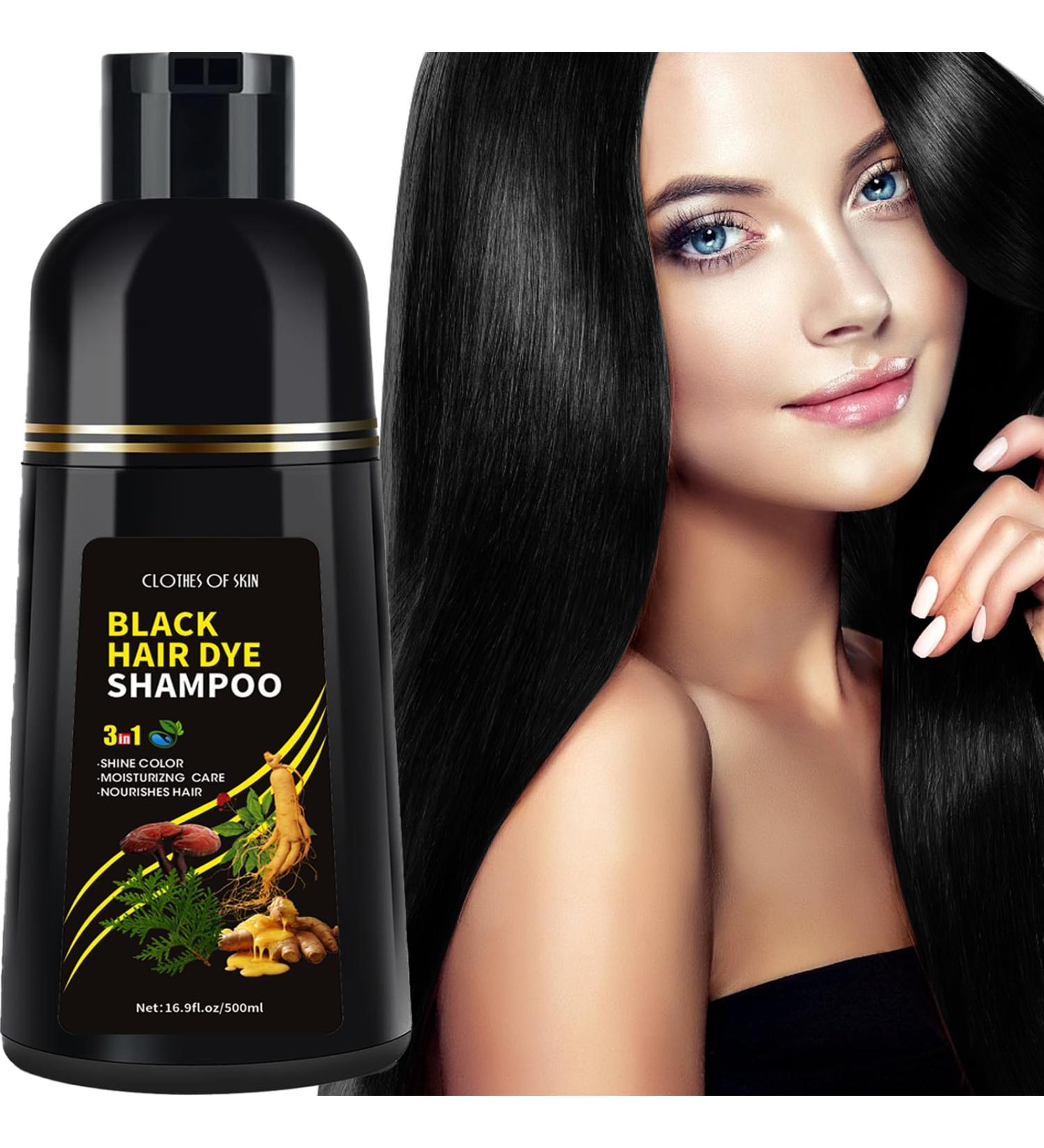 Black Hair Dye Shampoo - 3 in 1 Color Shampoo for All | 100% Gray Coverage Herbal & Ammonia-Free Long Lasting for Women & Men - Buy Online on GoSupps.com
