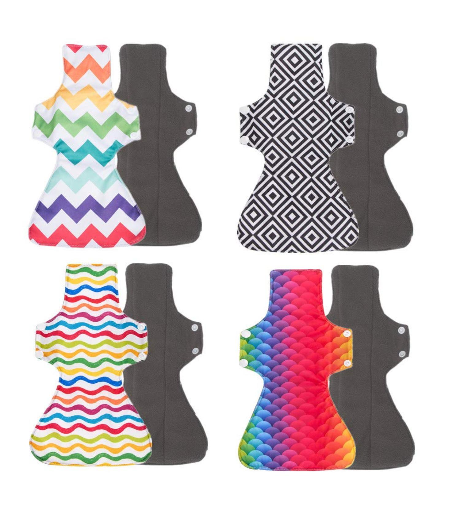 Cloth Menstrual Pads Heavy Flow Overnight Reusable Sanitary Pads 4Pcs + Wet Bag - Thank u Mom - Buy Online on GoSupps.com