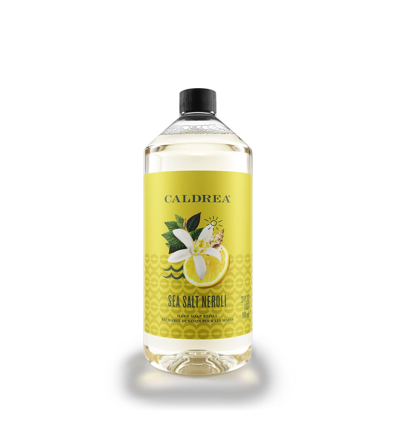 Caldrea Hand Soap Refill Aloe Vera Gel Olive Oil and Essential Oils to Cleanse and Condition Sea Salt Neroli Scent 32 oz - Buy Online on GoSupps.com