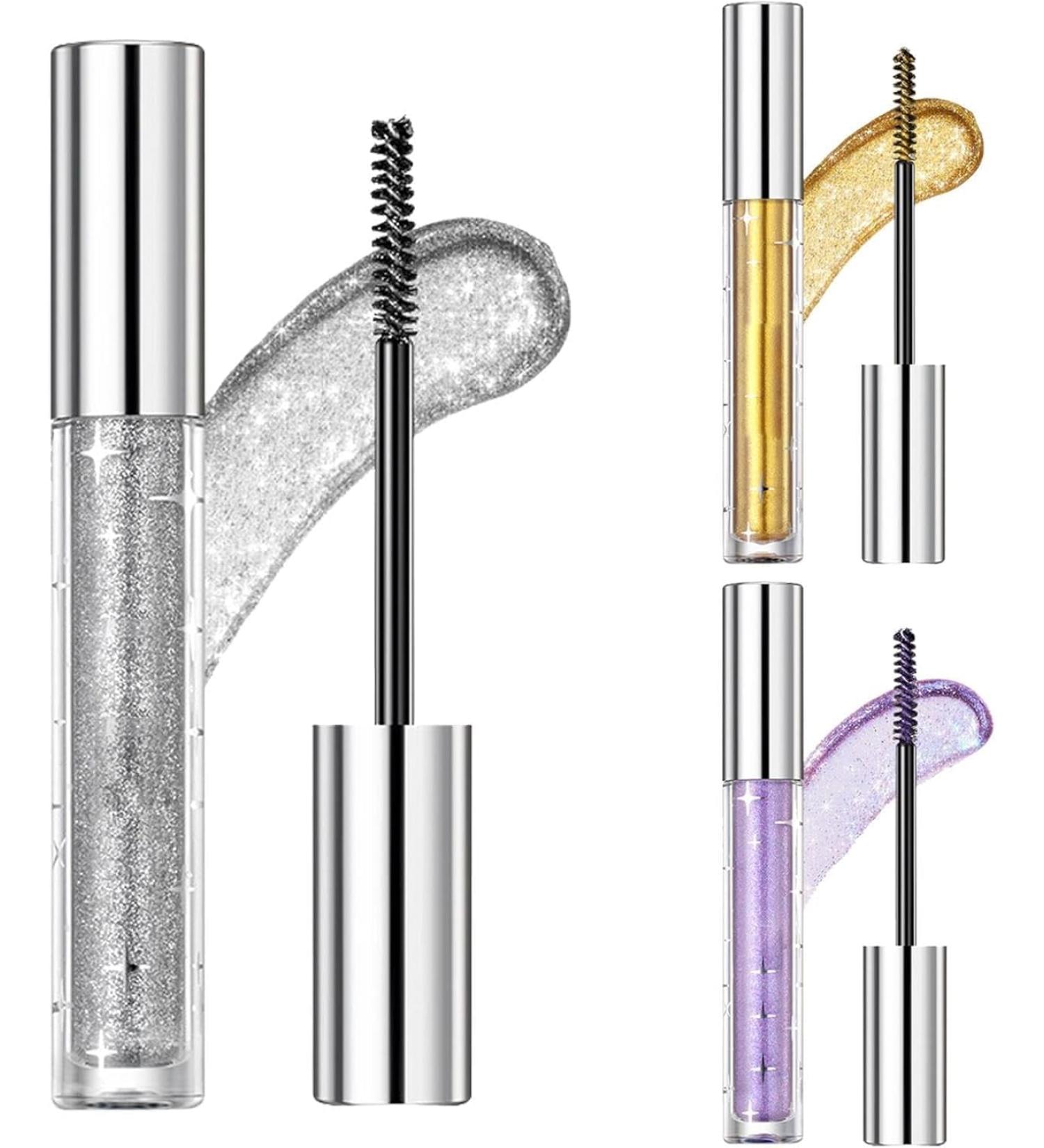 Glitter Mascara Eyeshadow Glitter Mascara Volume and Length Long Lasting Waterproof Curl Anti-Sweat No Blooming Multi-Colored For Eyelashes Mascara For Women Eyes (3MIX 5g) - Buy Online on GoSupps.com