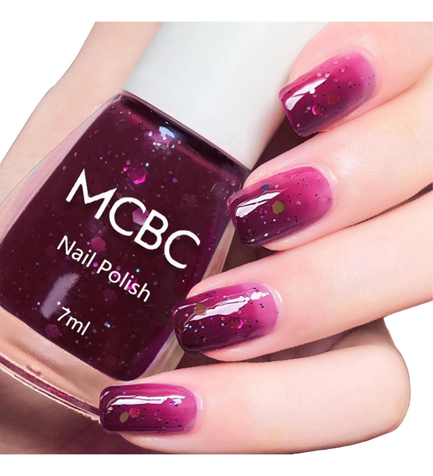 Glitter Nail Polish - Purple Pink Glitter Nail Varnish Quick Dry - Peel Off Water-Based Formula No Smell Nail Polish - Stylish Cute Nail Polish for DIY Nail Art Purple Glitter - Buy Online on GoSupps.com