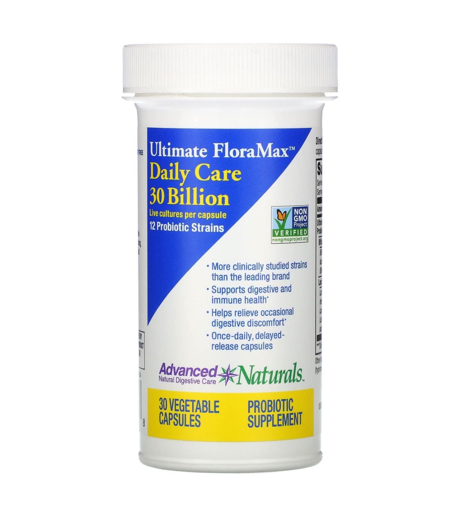 Advanced Naturals Ultimate FloraMax Daily Care 30 Billion 30 Vegetable Capsules