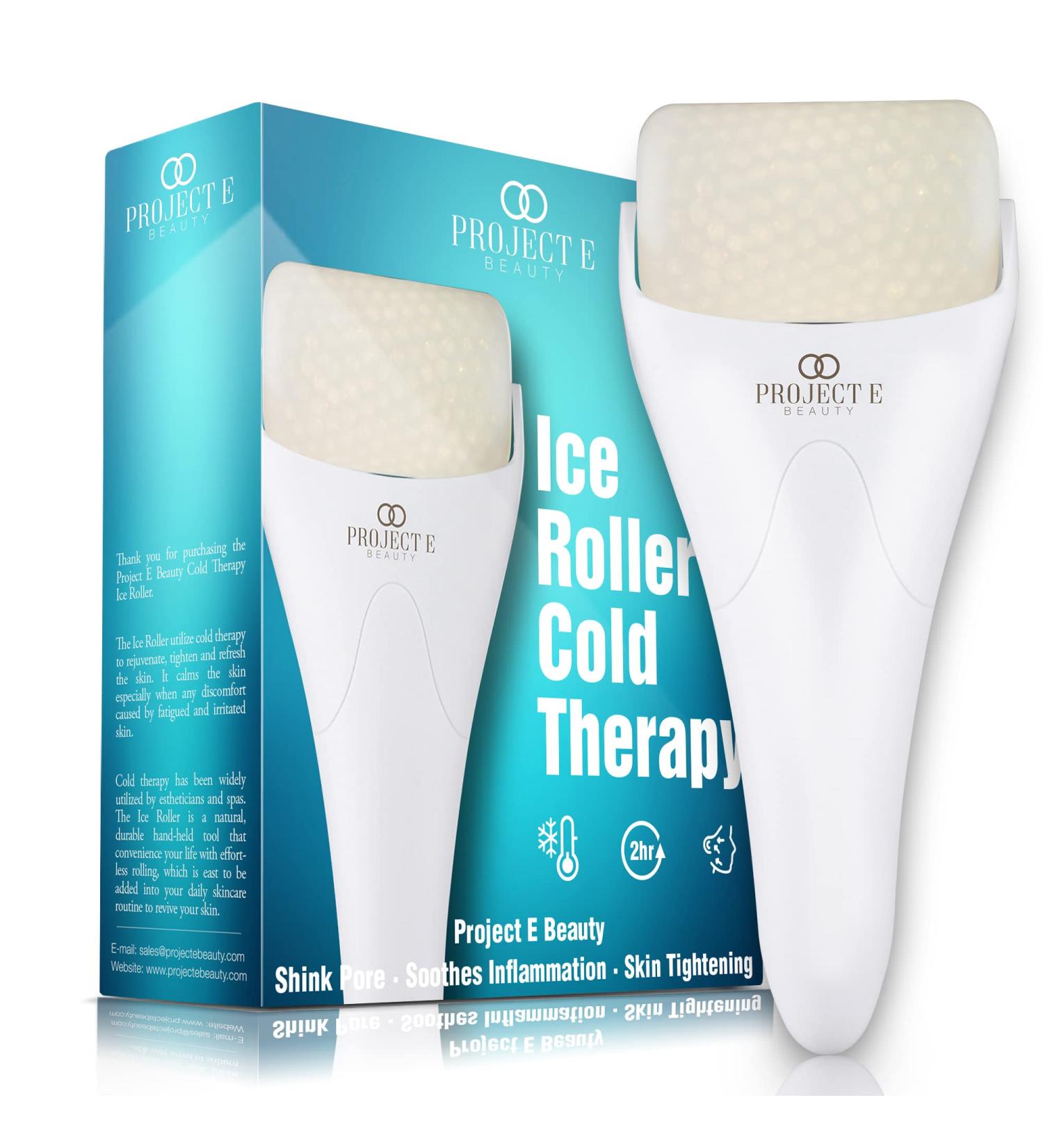 Project E Beauty Ice Roller Cold Therapy | Face Eye Body Massager for Puffiness, Wrinkles, Dark Circles & Muscle Pain Relief - Buy Online on GoSupps.com